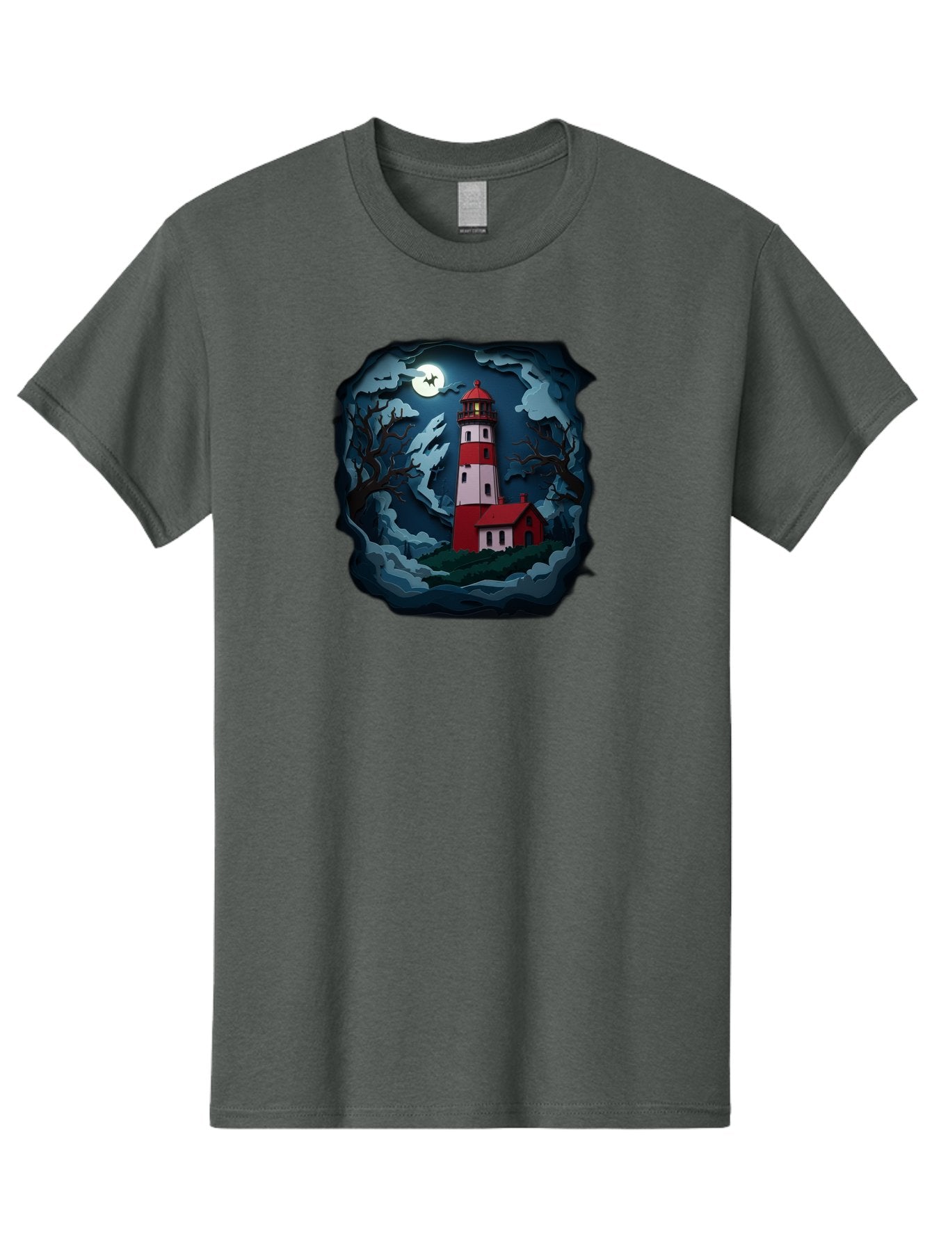 Lighthouse-At-Night Men'S Graphic Tee, 100% Cotton, Comfortable Casual Summer Wear, Machine Washable, Vintage Camera, Old Camera, Antique Camera, Black Camera, Classic Photography, Photography Equipment, Nostalgic Device, Film Camera, Bag715 13