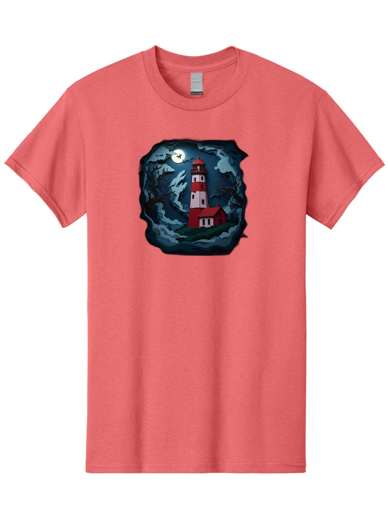 Lighthouse-At-Night Men'S Graphic Tee, 100% Cotton, Comfortable Casual Summer Wear, Machine Washable, Vintage Camera, Old Camera, Antique Camera, Black Camera, Classic Photography, Photography Equipment, Nostalgic Device, Film Camera, Bag715 15