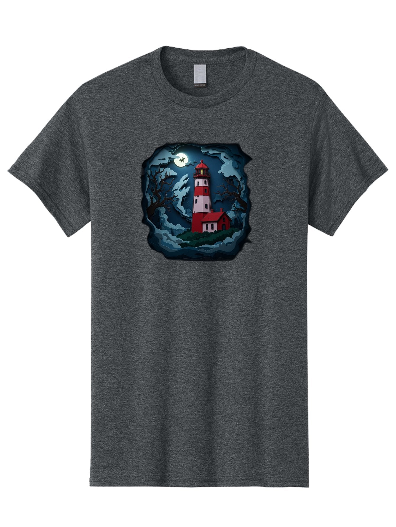 Lighthouse-At-Night Men'S Graphic Tee, 100% Cotton, Comfortable Casual Summer Wear, Machine Washable, Vintage Camera, Old Camera, Antique Camera, Black Camera, Classic Photography, Photography Equipment, Nostalgic Device, Film Camera, Bag715