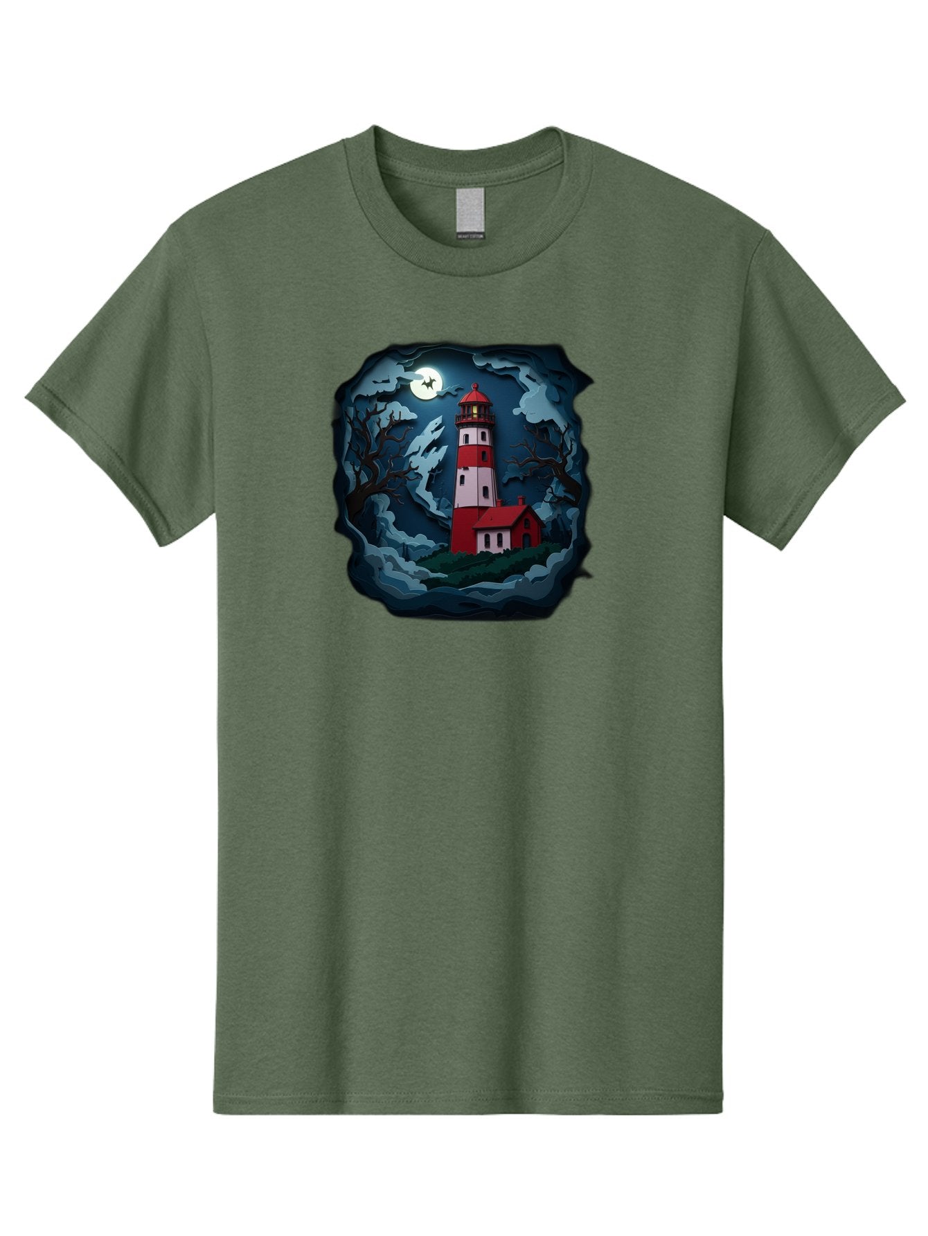 Lighthouse-At-Night Men'S Graphic Tee, 100% Cotton, Comfortable Casual Summer Wear, Machine Washable, Vintage Camera, Old Camera, Antique Camera, Black Camera, Classic Photography, Photography Equipment, Nostalgic Device, Film Camera, Bag715 5