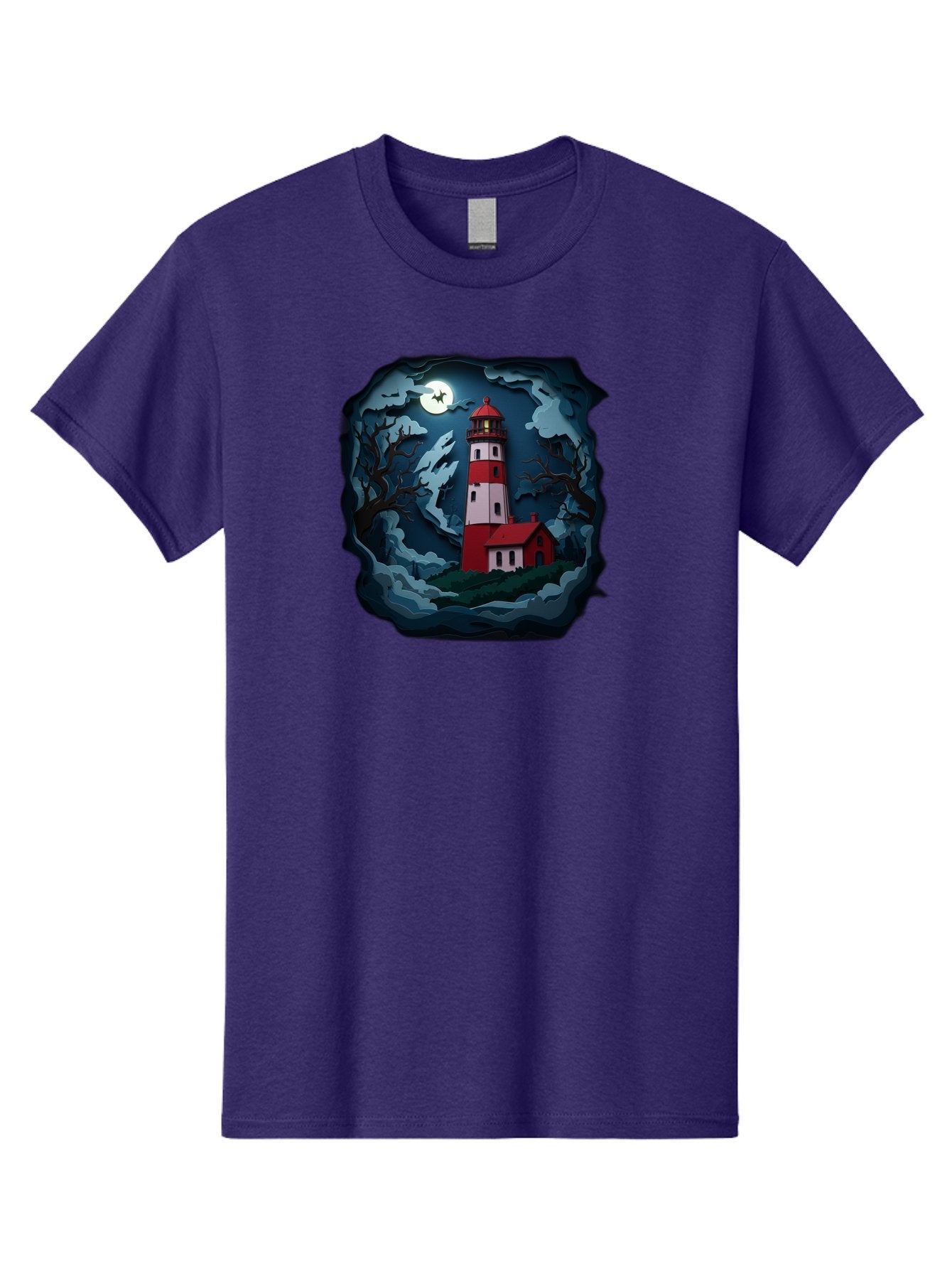 Lighthouse-At-Night Men'S Graphic Tee, 100% Cotton, Comfortable Casual Summer Wear, Machine Washable, Vintage Camera, Old Camera, Antique Camera, Black Camera, Classic Photography, Photography Equipment, Nostalgic Device, Film Camera, Bag715