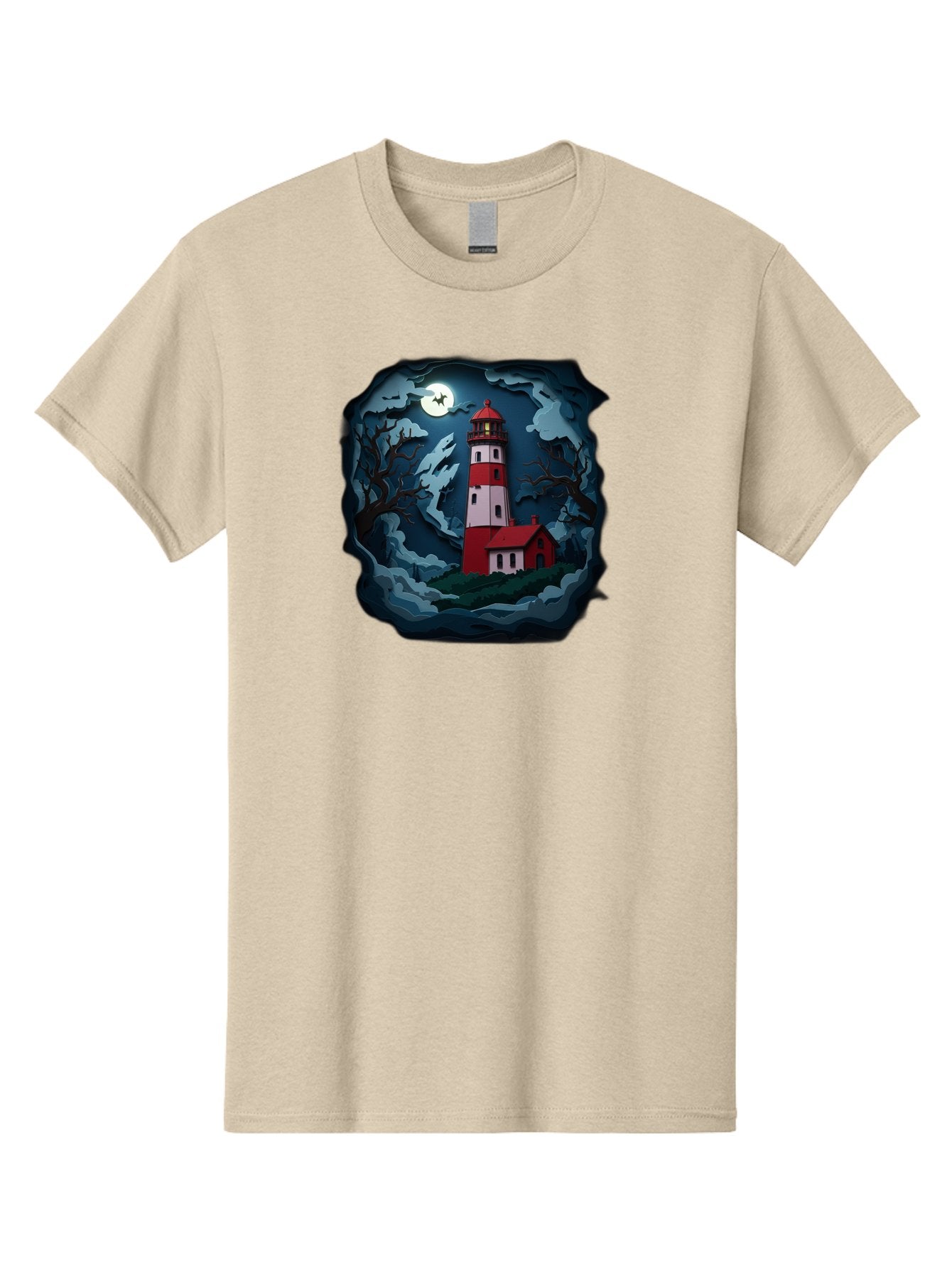 Lighthouse-At-Night Men'S Graphic Tee, 100% Cotton, Comfortable Casual Summer Wear, Machine Washable, Vintage Camera, Old Camera, Antique Camera, Black Camera, Classic Photography, Photography Equipment, Nostalgic Device, Film Camera, Bag715 12