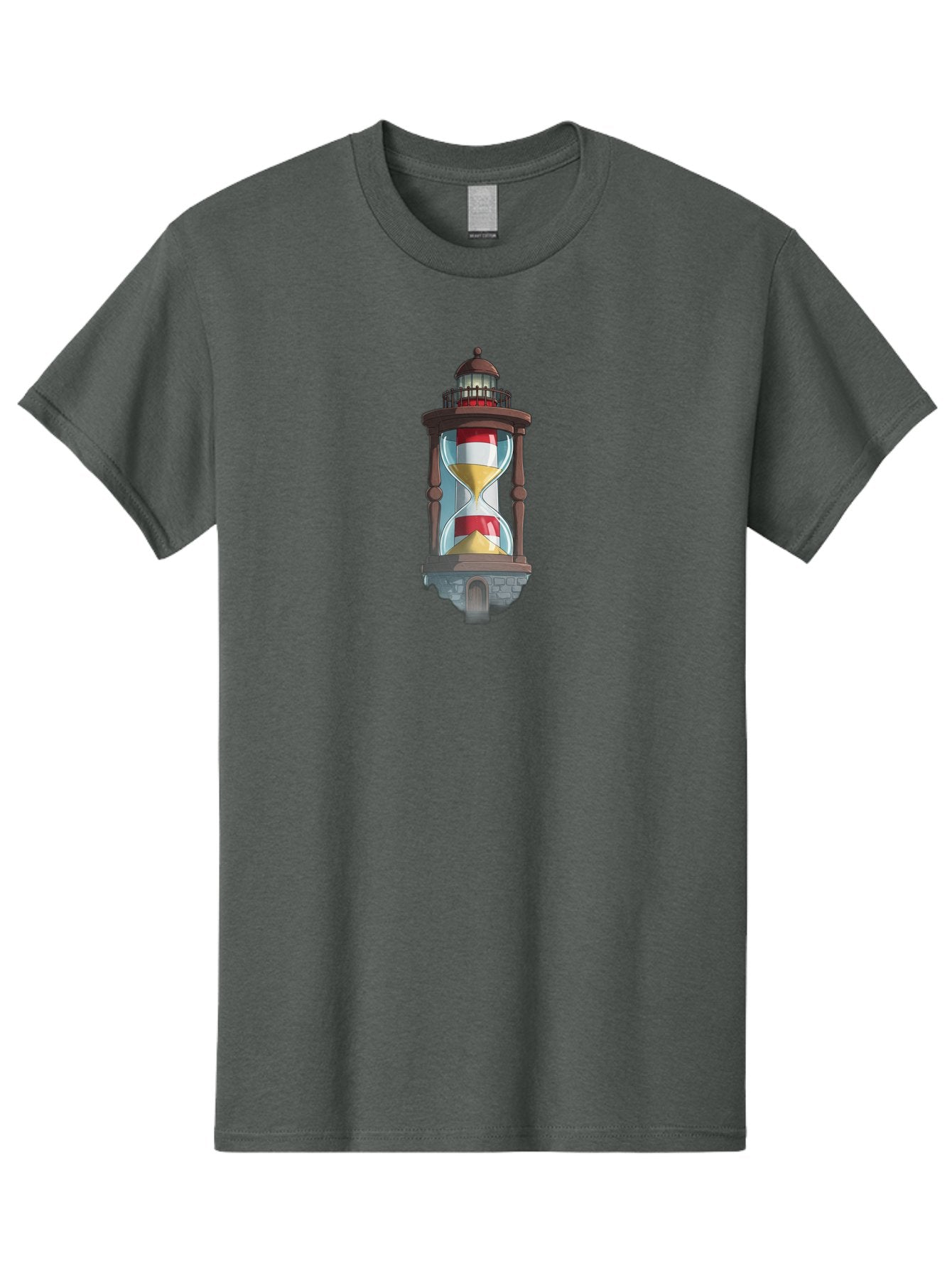 Lighthouse-Hourglass Men'S Graphic Tee, 100% Cotton, Comfortable Casual Summer Wear, Machine Washable, Vintage Camera, Old Camera, Antique Camera, Black Camera, Classic Photography, Photography Equipment, Nostalgic Device, Film Camera, Bag718 4