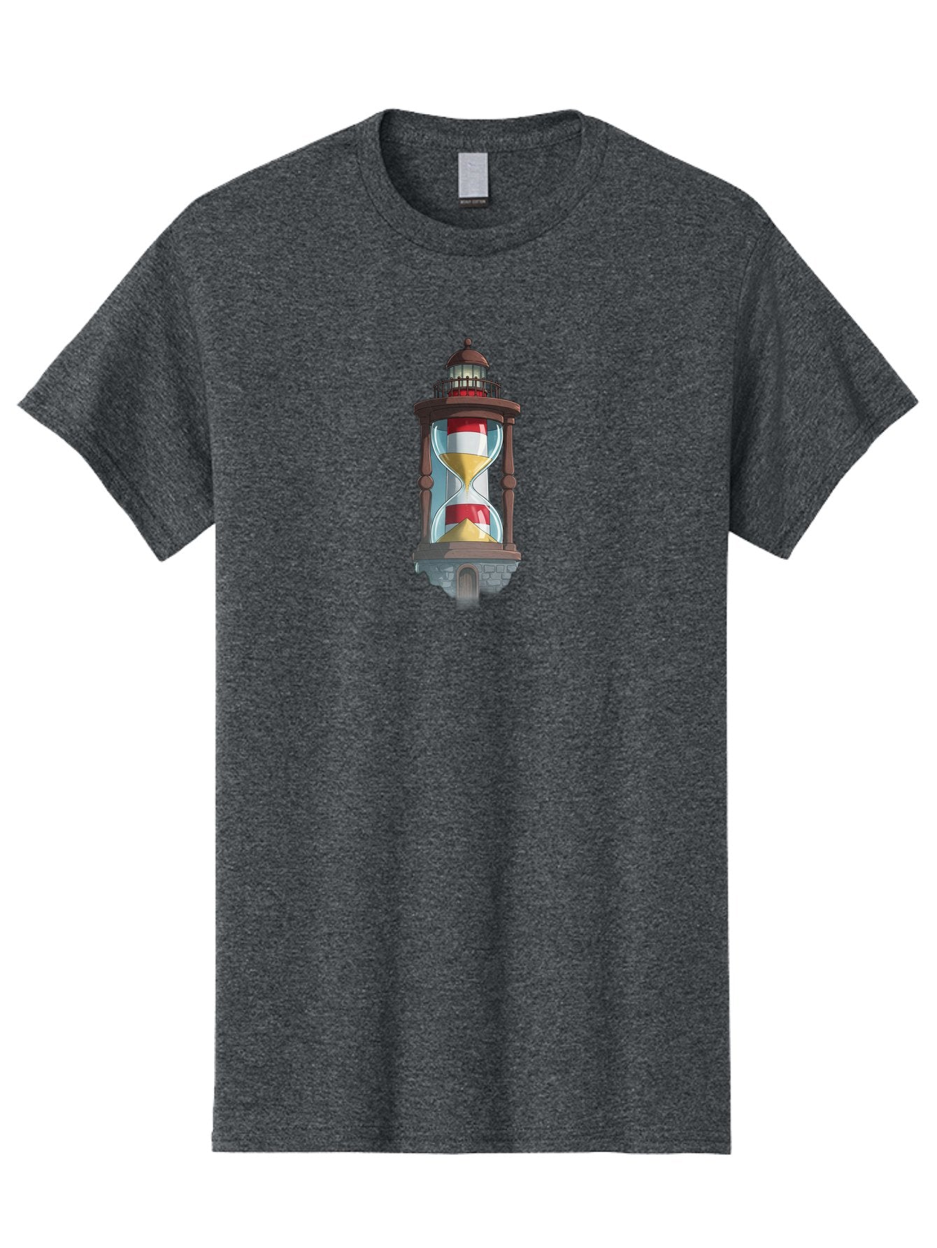 Lighthouse-Hourglass Men'S Graphic Tee, 100% Cotton, Comfortable Casual Summer Wear, Machine Washable, Vintage Camera, Old Camera, Antique Camera, Black Camera, Classic Photography, Photography Equipment, Nostalgic Device, Film Camera, Bag718 9