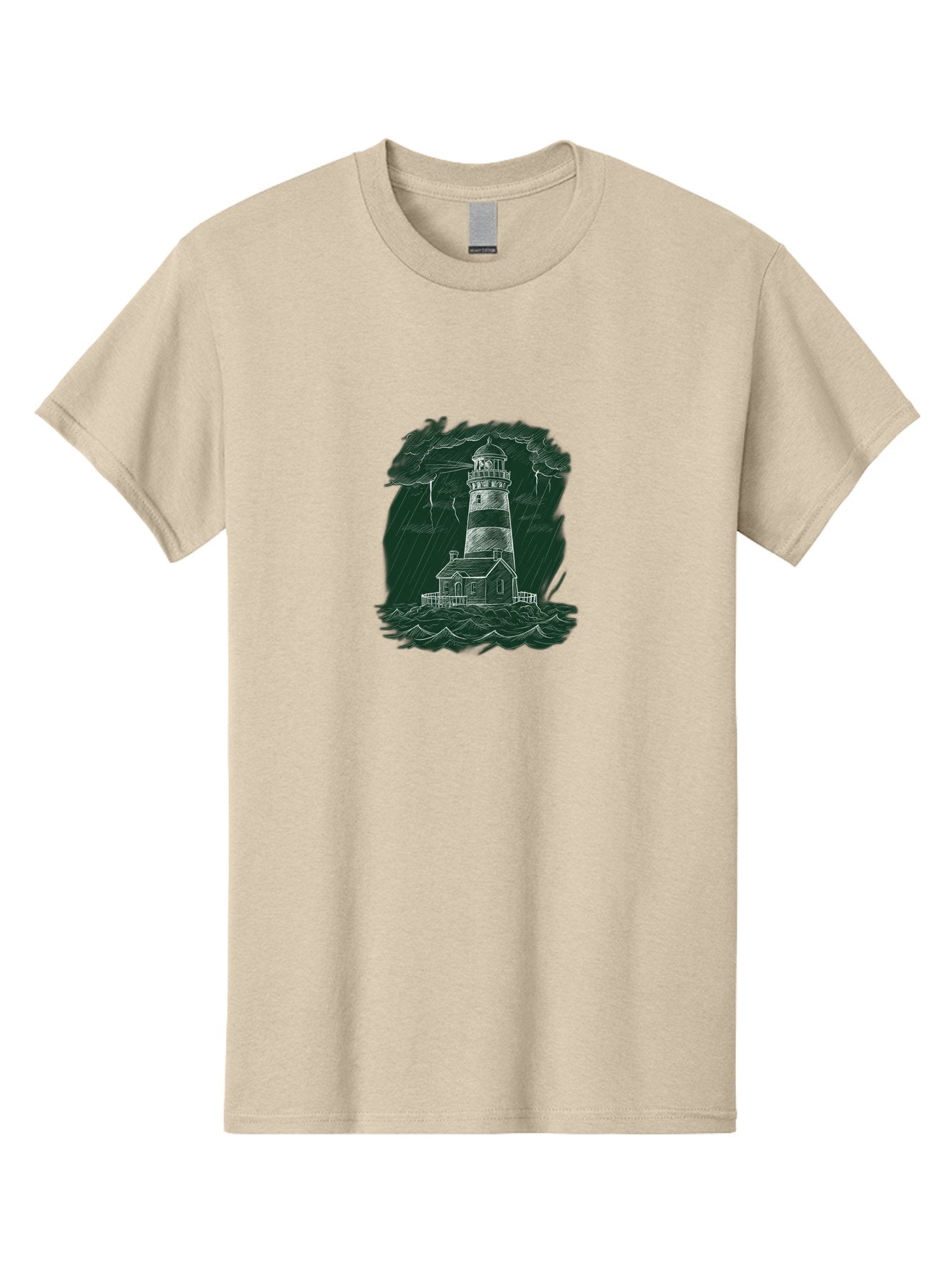 Lighthouse-In-Storm-1 Men'S Graphic Tee, 100% Cotton, Comfortable Casual Summer Wear, Machine Washable, Vintage Camera, Old Camera, Antique Camera, Black Camera, Classic Photography, Photography Equipment, Nostalgic Device, Film Camera, Bag721