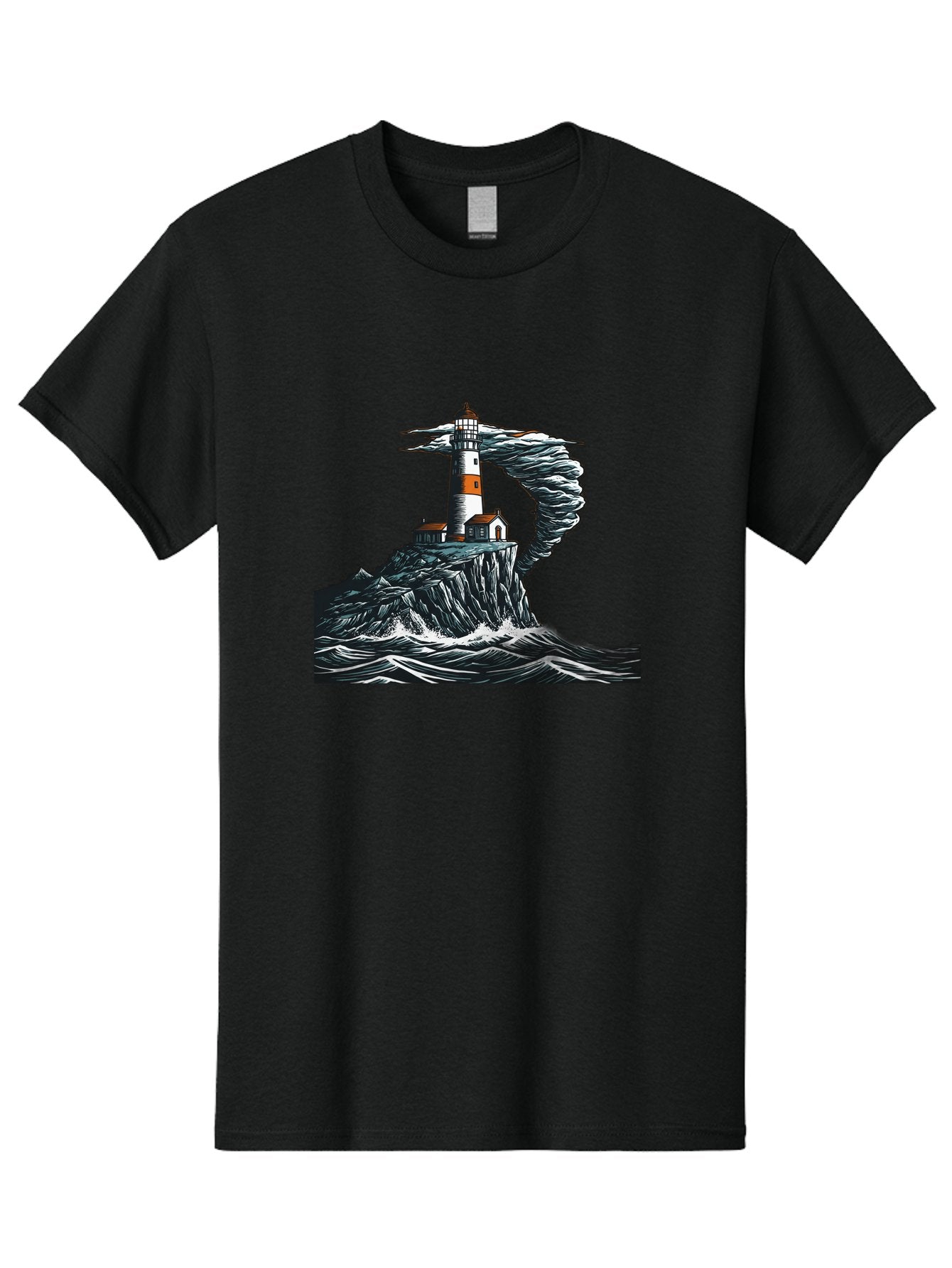 Lighthouse-In-Storm Men'S Graphic Tee, 100% Cotton, Comfortable Casual Summer Wear, Machine Washable, Vintage Camera, Old Camera, Antique Camera, Black Camera, Classic Photography, Photography Equipment, Nostalgic Device, Film Camera, Bag722