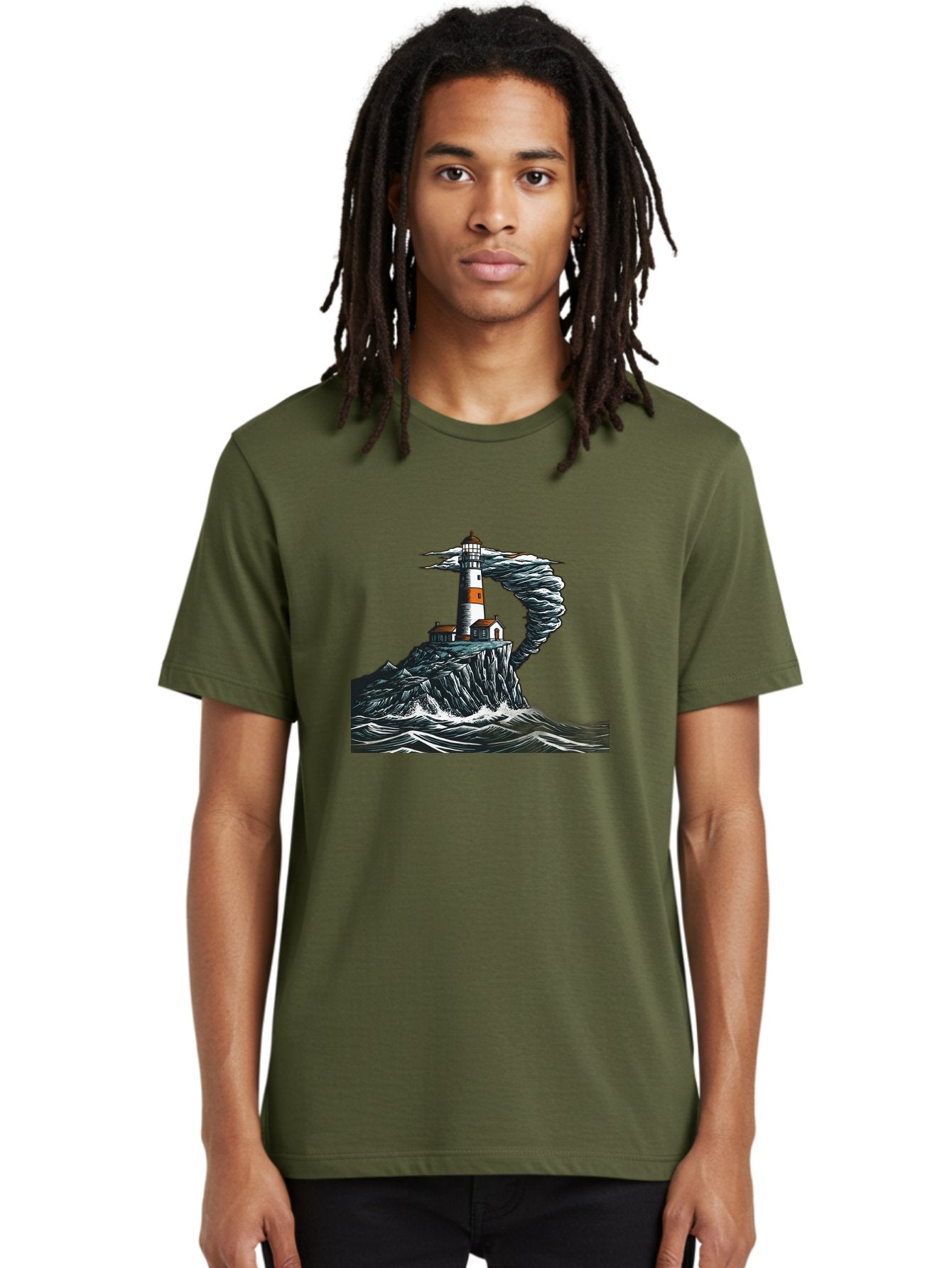 Lighthouse-In-Storm Men'S Graphic Tee, 100% Cotton, Comfortable Casual Summer Wear, Machine Washable, Vintage Camera, Old Camera, Antique Camera, Black Camera, Classic Photography, Photography Equipment, Nostalgic Device, Film Camera, Bag722 16