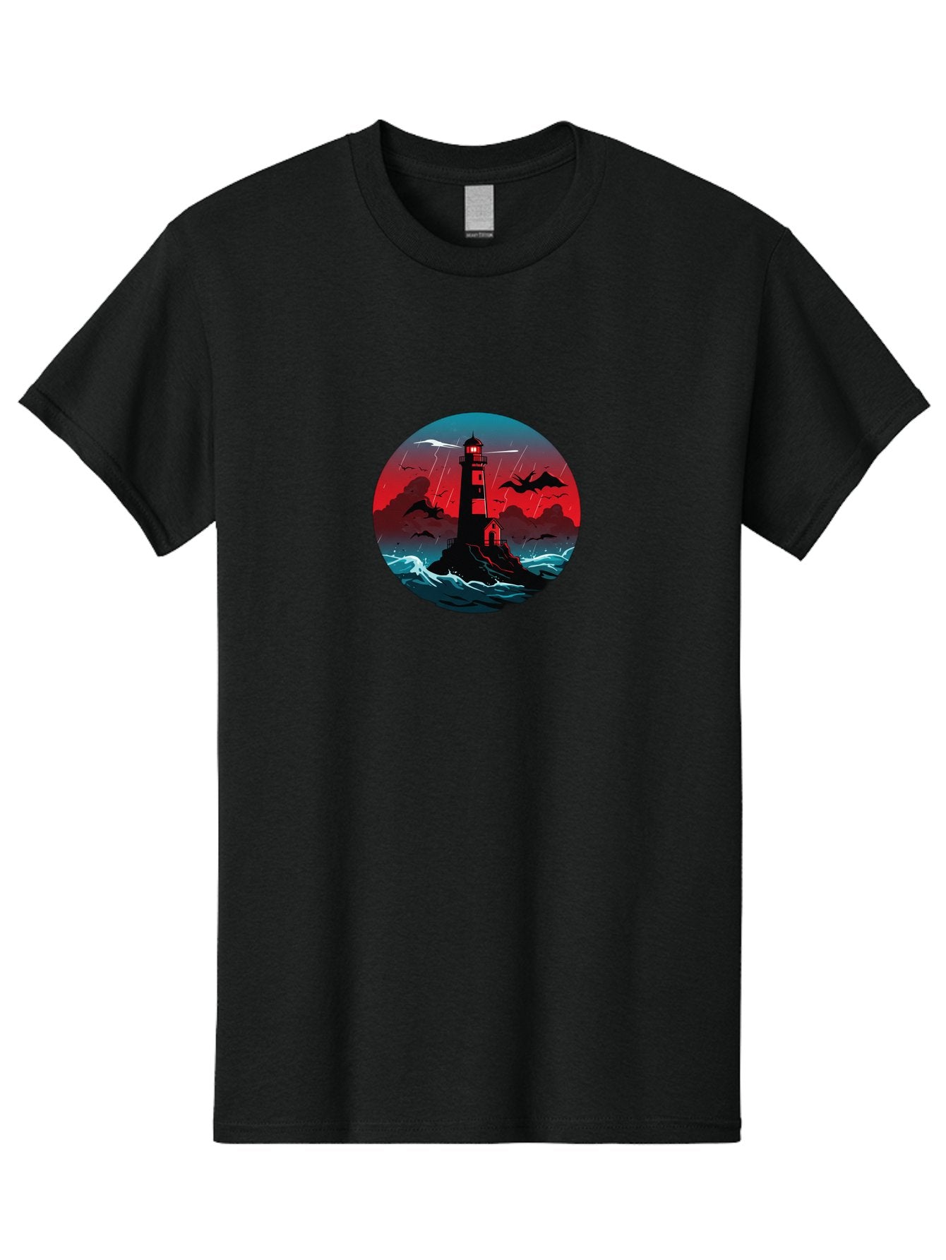 Lighthouse-Storm Men'S Graphic Tee, 100% Cotton, Comfortable Casual Summer Wear, Machine Washable, Vintage Camera, Old Camera, Antique Camera, Black Camera, Classic Photography, Photography Equipment, Nostalgic Device, Film Camera, Camera Art Bag725 10