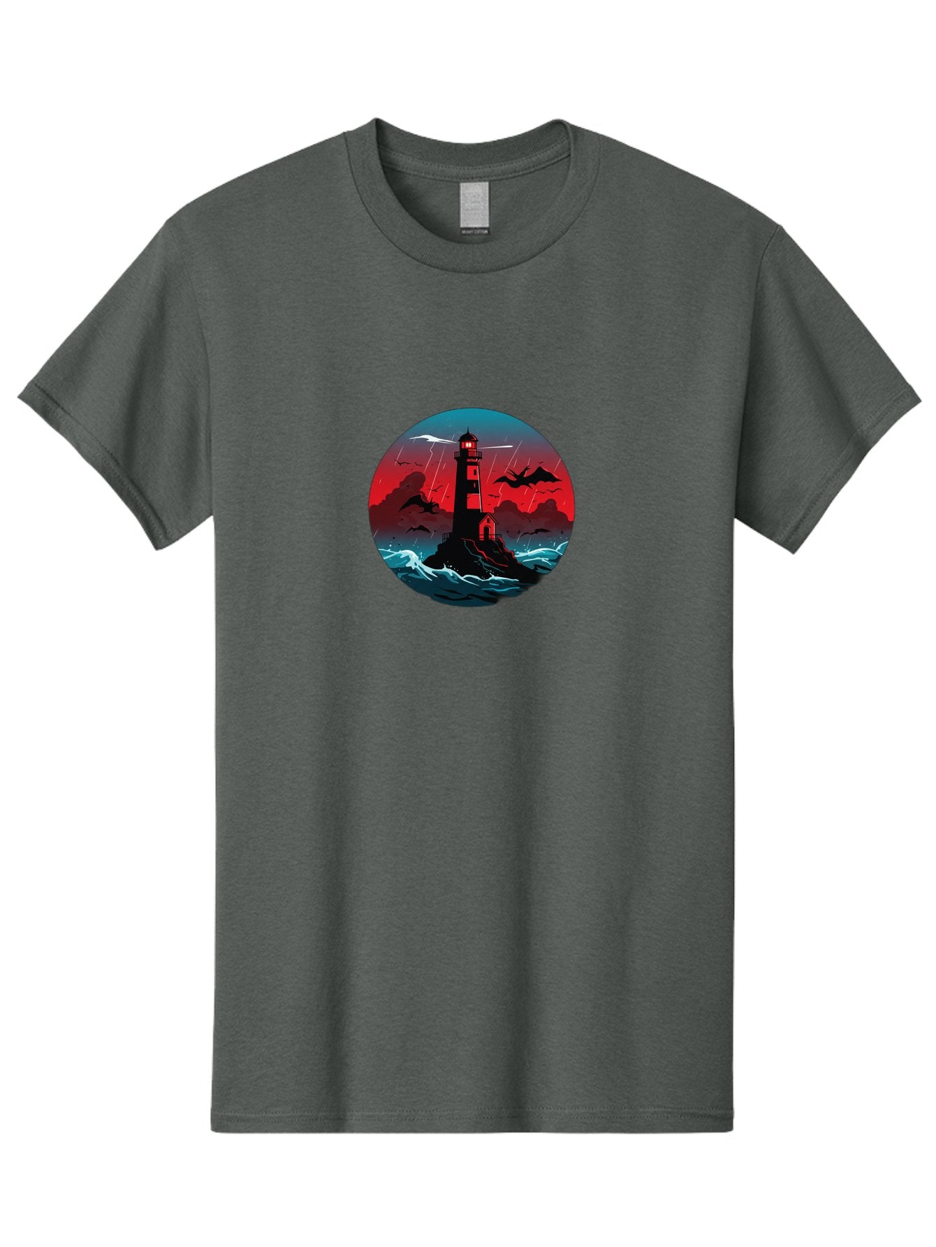 Lighthouse-Storm Men'S Graphic Tee, 100% Cotton, Comfortable Casual Summer Wear, Machine Washable, Vintage Camera, Old Camera, Antique Camera, Black Camera, Classic Photography, Photography Equipment, Nostalgic Device, Film Camera, Camera Art Bag725 8