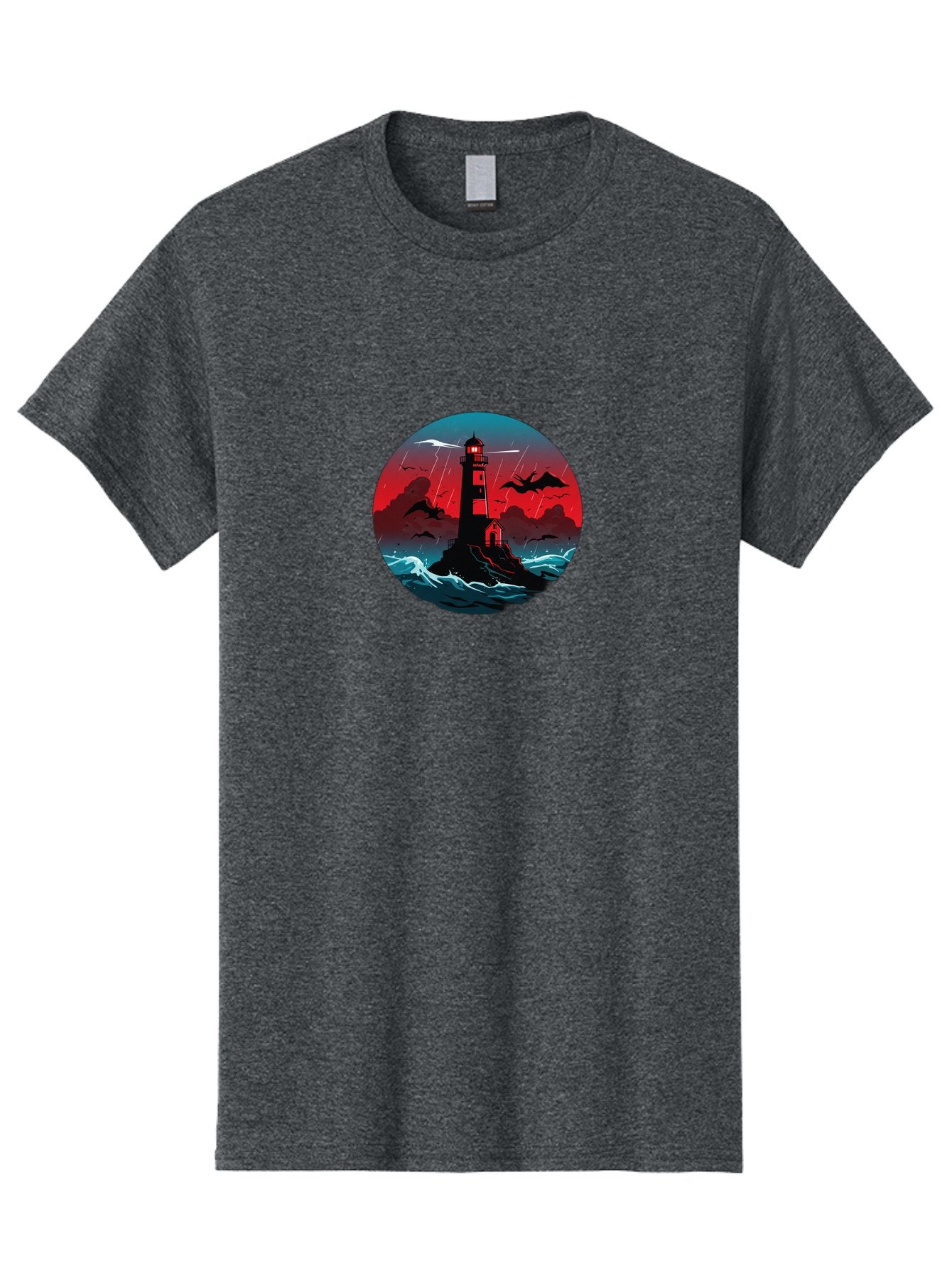 Lighthouse-Storm Men'S Graphic Tee, 100% Cotton, Comfortable Casual Summer Wear, Machine Washable, Vintage Camera, Old Camera, Antique Camera, Black Camera, Classic Photography, Photography Equipment, Nostalgic Device, Film Camera, Camera Art Bag725 4