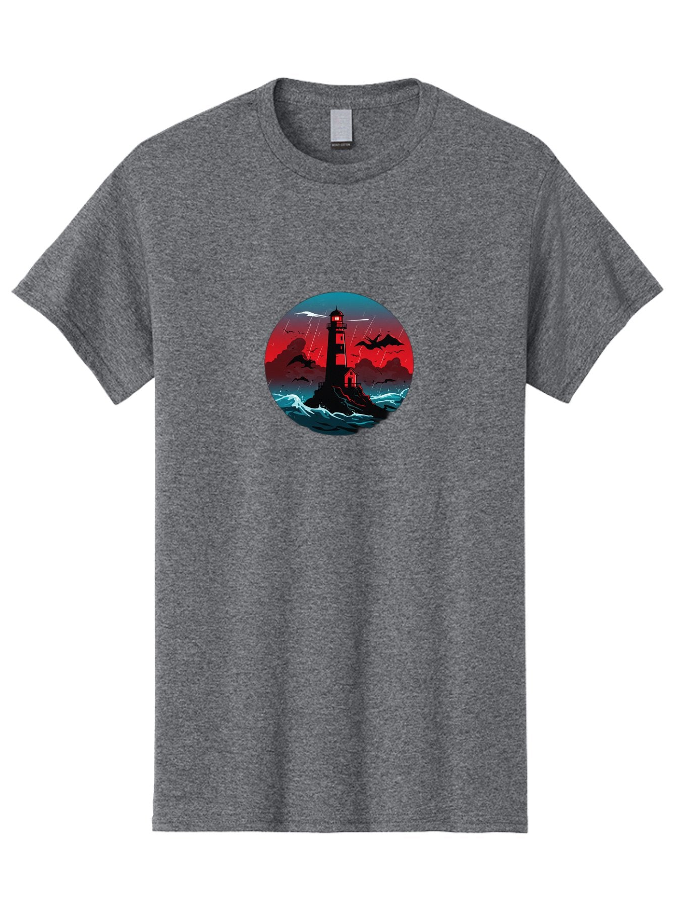 Lighthouse-Storm Men'S Graphic Tee, 100% Cotton, Comfortable Casual Summer Wear, Machine Washable, Vintage Camera, Old Camera, Antique Camera, Black Camera, Classic Photography, Photography Equipment, Nostalgic Device, Film Camera, Camera Art Bag725