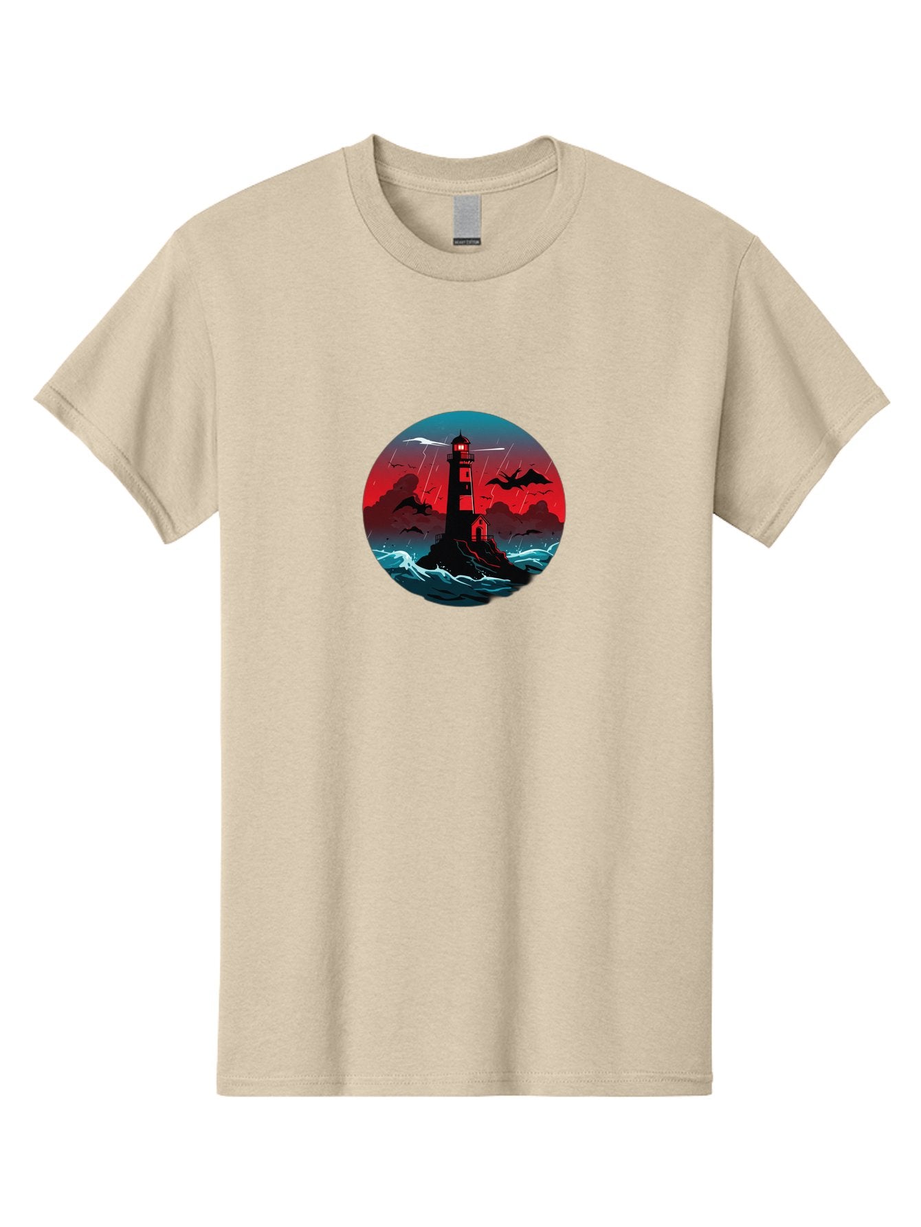 Lighthouse-Storm Men'S Graphic Tee, 100% Cotton, Comfortable Casual Summer Wear, Machine Washable, Vintage Camera, Old Camera, Antique Camera, Black Camera, Classic Photography, Photography Equipment, Nostalgic Device, Film Camera, Camera Art Bag725