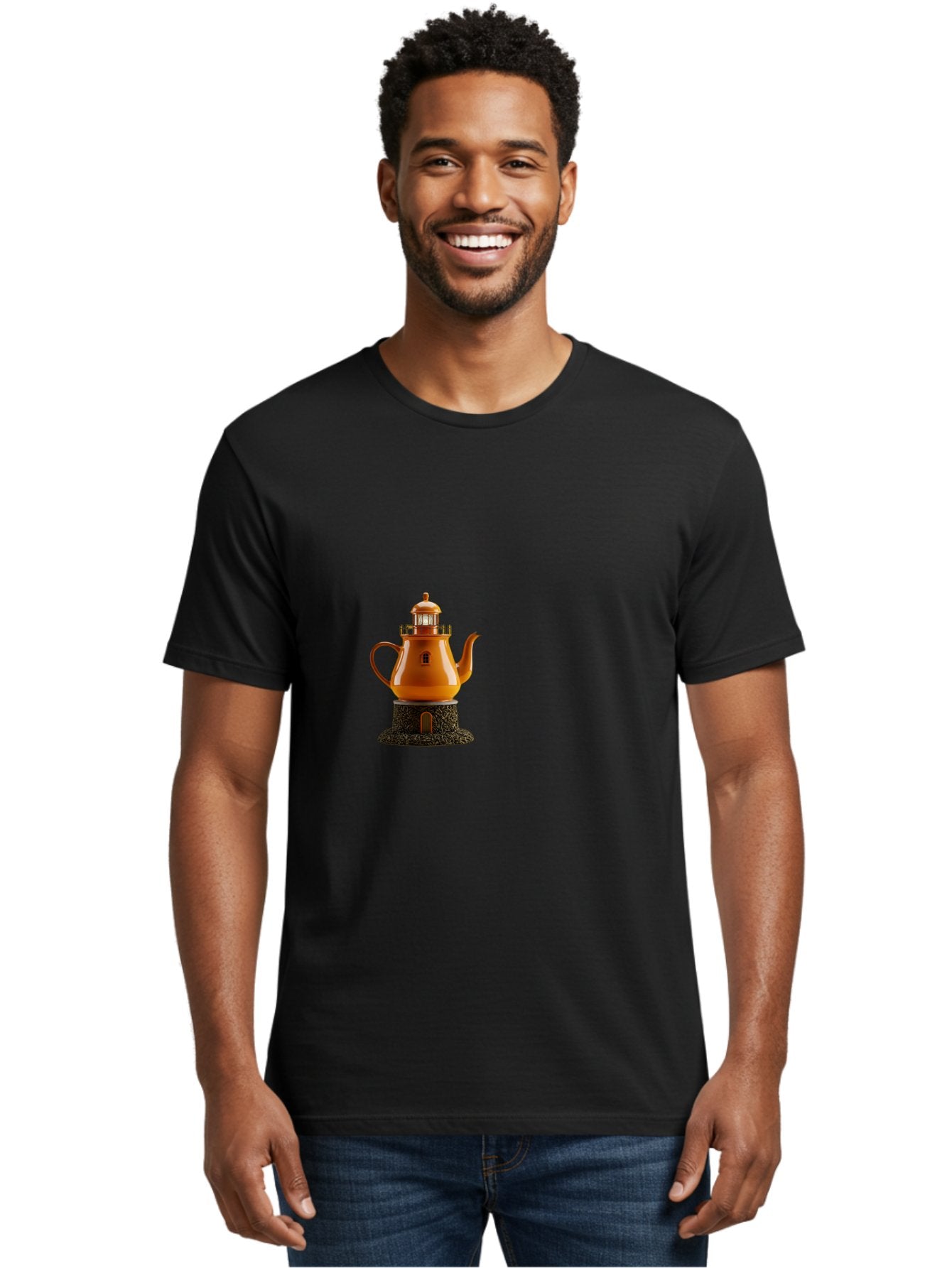 Lighthouse-Teapot Men'S Graphic Tee, 100% Cotton, Comfortable Casual Summer Wear, Machine Washable, Vintage Camera, Old Camera, Antique Camera, Black Camera, Classic Photography, Photography Equipment, Nostalgic Device, Film Camera, Camera Art Bag726 18