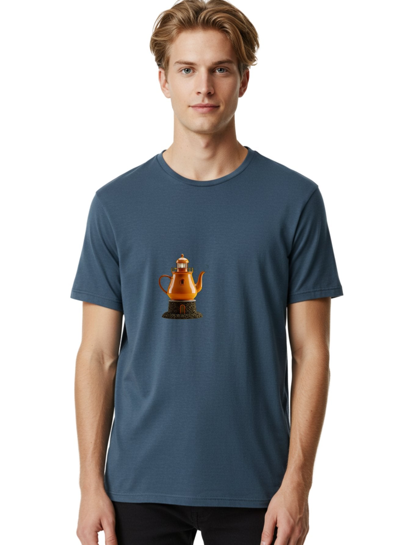Lighthouse-Teapot Men'S Graphic Tee, 100% Cotton, Comfortable Casual Summer Wear, Machine Washable, Vintage Camera, Old Camera, Antique Camera, Black Camera, Classic Photography, Photography Equipment, Nostalgic Device, Film Camera, Camera Art Bag726 21