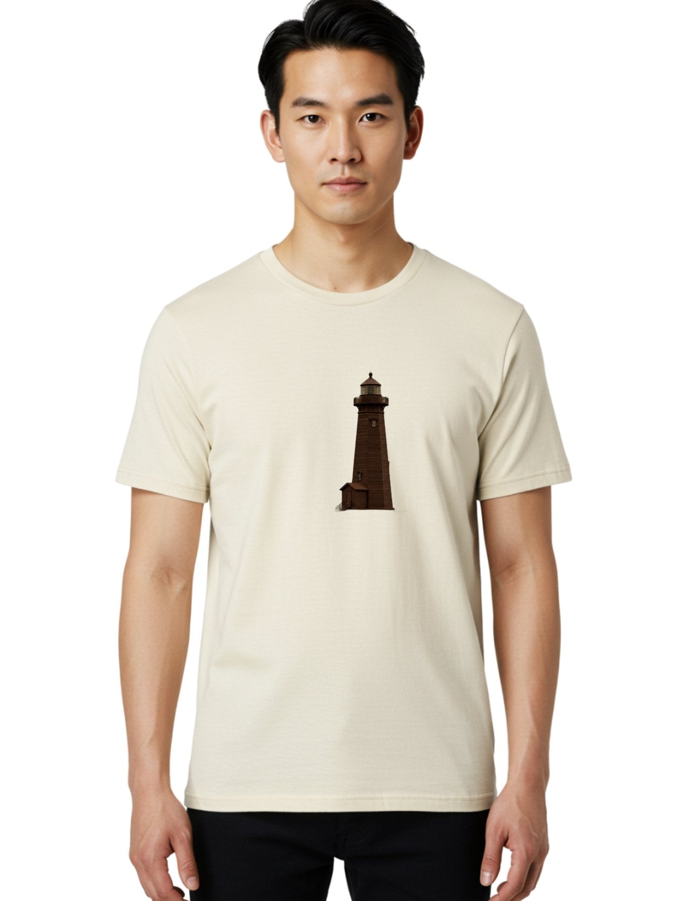 Lighthouse Men'S Graphic Tee, 100% Cotton, Comfortable Casual Summer Wear, Machine Washable, Vintage Camera, Old Camera, Antique Camera, Black Camera, Classic Photography, Photography Equipment, Nostalgic Device, Film Camera, Camera Art Bag727 18