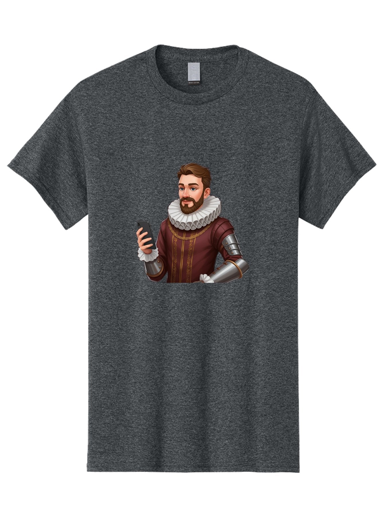 Man-In-Armor-With-Smartphone Men'S Graphic Tee, 100% Cotton, Comfortable Casual Summer Wear, Machine Washable, Vintage Camera, Old Camera, Antique Camera, Black Camera, Classic Photography, Photography Equipment, Nostalgic Device, Film Camera, Bag743 15