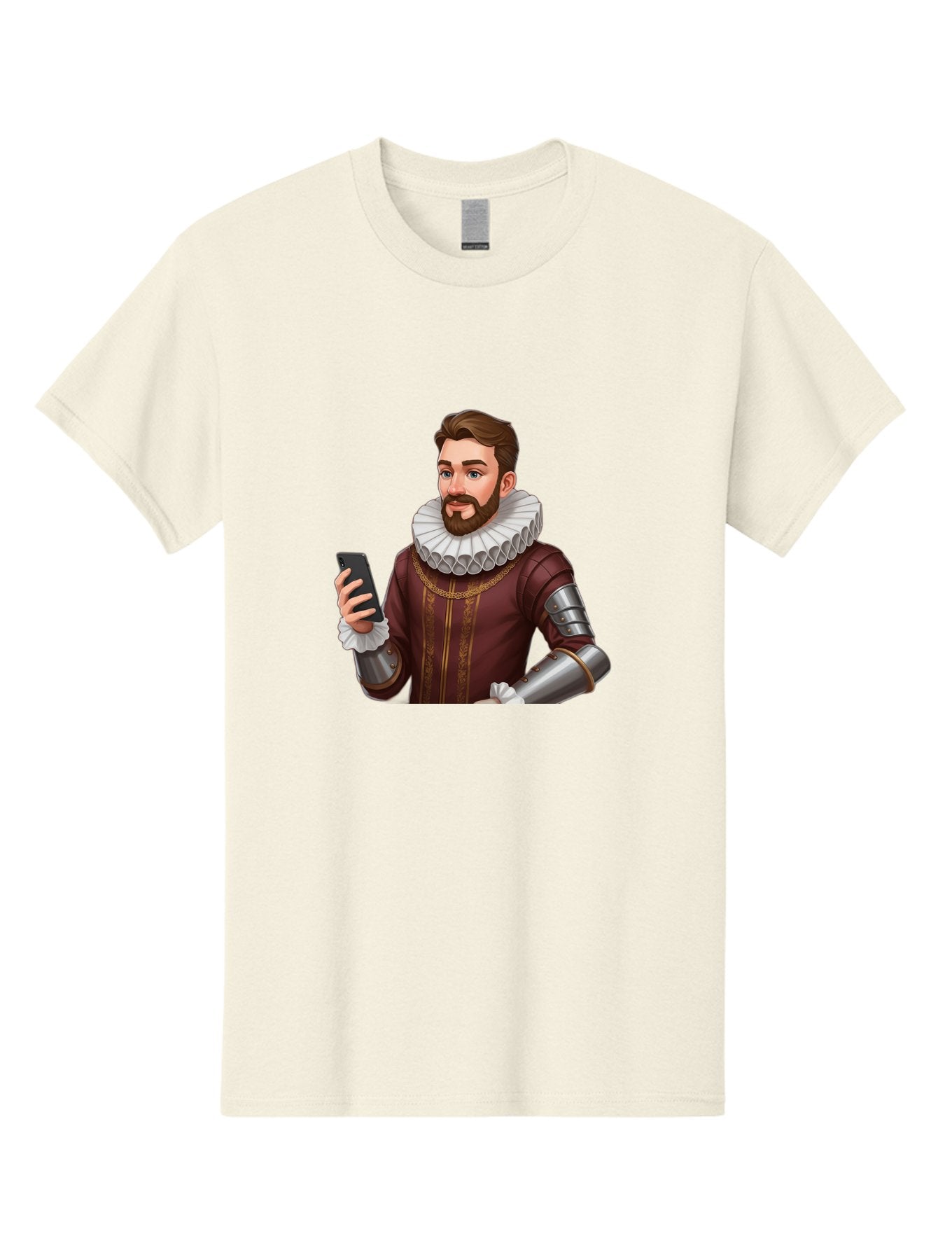 Man-In-Armor-With-Smartphone Men'S Graphic Tee, 100% Cotton, Comfortable Casual Summer Wear, Machine Washable, Vintage Camera, Old Camera, Antique Camera, Black Camera, Classic Photography, Photography Equipment, Nostalgic Device, Film Camera, Bag743 3