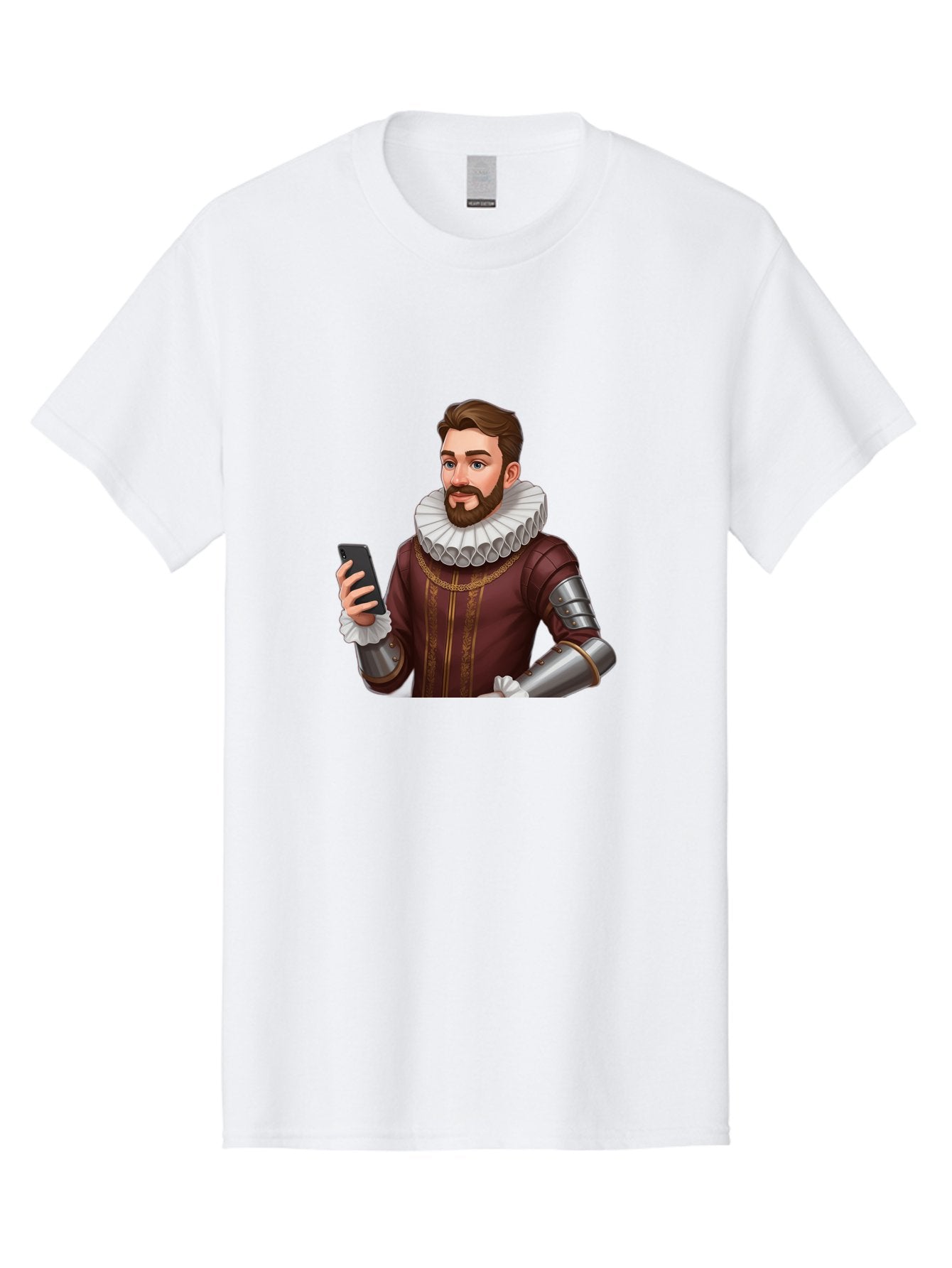 Man-In-Armor-With-Smartphone Men'S Graphic Tee, 100% Cotton, Comfortable Casual Summer Wear, Machine Washable, Vintage Camera, Old Camera, Antique Camera, Black Camera, Classic Photography, Photography Equipment, Nostalgic Device, Film Camera, Bag743 12