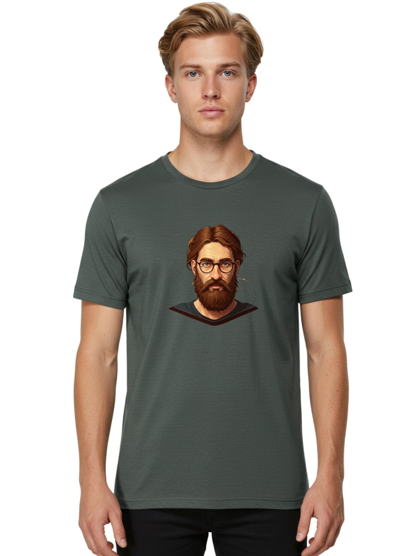 Man-With-Beard-And-Glasses Men'S Graphic Tee, 100% Cotton, Comfortable Casual Summer Wear, Machine Washable, Vintage Camera, Old Camera, Antique Camera, Black Camera, Classic Photography, Photography Equipment, Nostalgic Device, Film Camera, Bag749 26