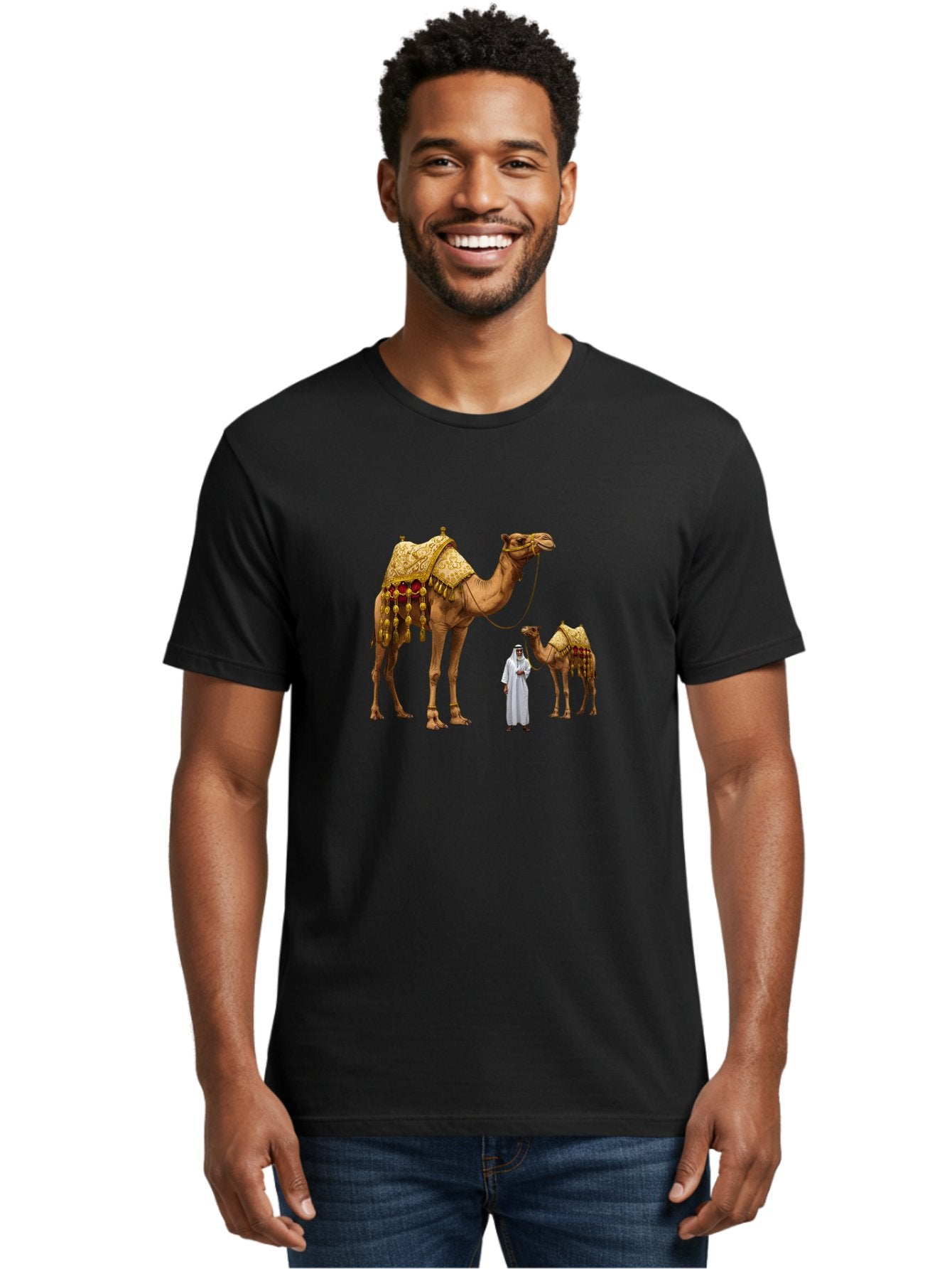 Man-With-Camels Men'S Graphic Tee, 100% Cotton, Comfortable Casual Summer Wear, Machine Washable, Vintage Camera, Old Camera, Antique Camera, Black Camera, Classic Photography, Photography Equipment, Nostalgic Device, Film Camera, Camera Art Bag751 25