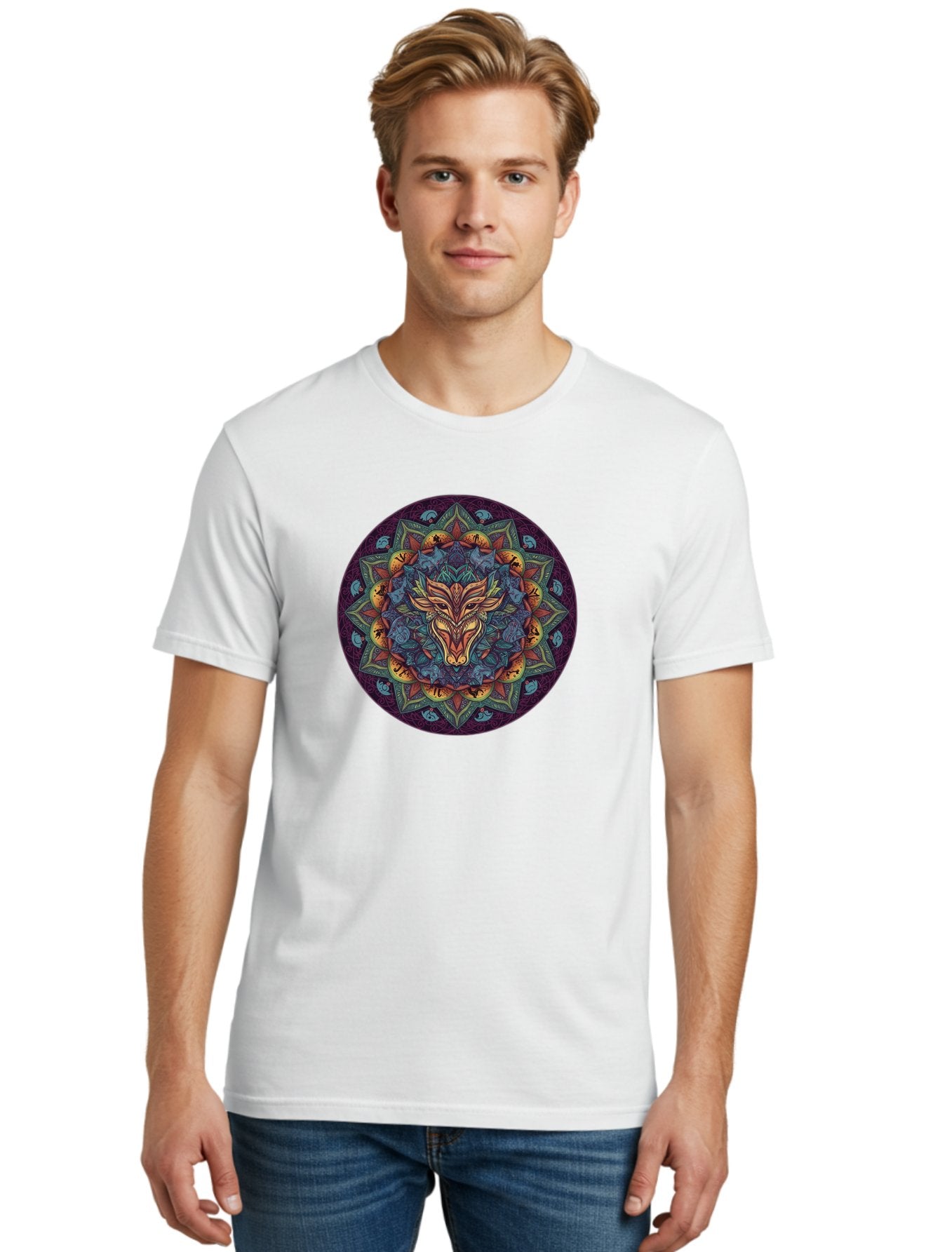 Mandala-Wolf Men'S Graphic Tee, 100% Cotton, Comfortable Casual Summer Wear, Machine Washable, Vintage Camera, Old Camera, Antique Camera, Black Camera, Classic Photography, Photography Equipment, Nostalgic Device, Film Camera, Camera Art Bag755 23