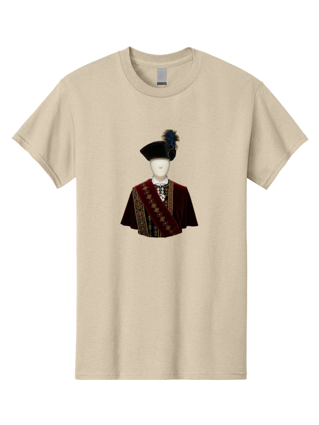 Mannequin-In-Sash-Coat-And-Hat Men'S Graphic Tee, 100% Cotton, Comfortable Casual Summer Wear, Machine Washable, Vintage Camera, Old Camera, Antique Camera, Black Camera, Classic Photography, Photography Equipment, Nostalgic Device, Bag759