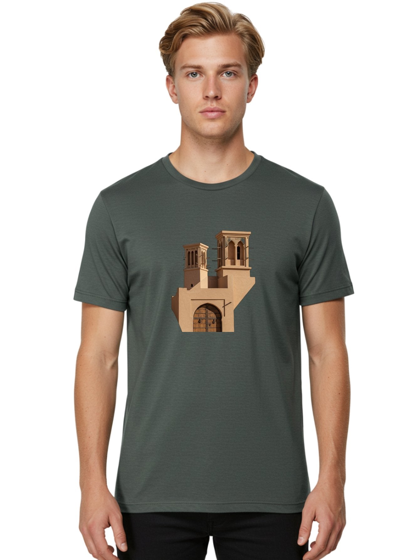 Middle-Eastern-Architecture Men'S Graphic Tee, 100% Cotton, Comfortable Casual Summer Wear, Machine Washable, Vintage Camera, Old Camera, Antique Camera, Black Camera, Classic Photography, Photography Equipment, Nostalgic Device, Film Camera, Bag786 20