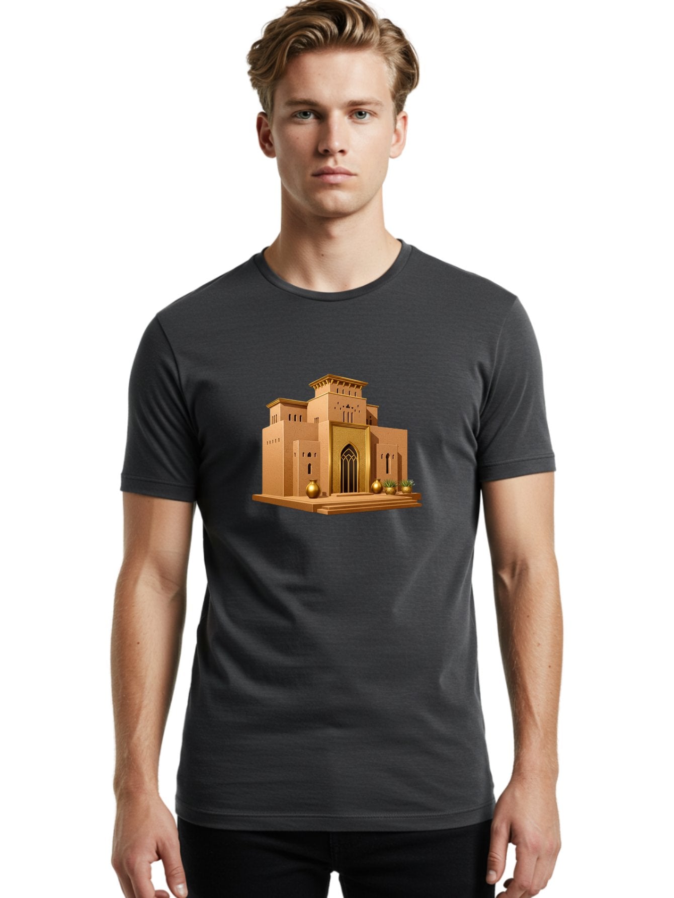 Middle-Eastern-Temple Men'S Graphic Tee, 100% Cotton, Comfortable Casual Summer Wear, Machine Washable, Vintage Camera, Old Camera, Antique Camera, Black Camera, Classic Photography, Photography Equipment, Nostalgic Device, Film Camera, Bag787 26
