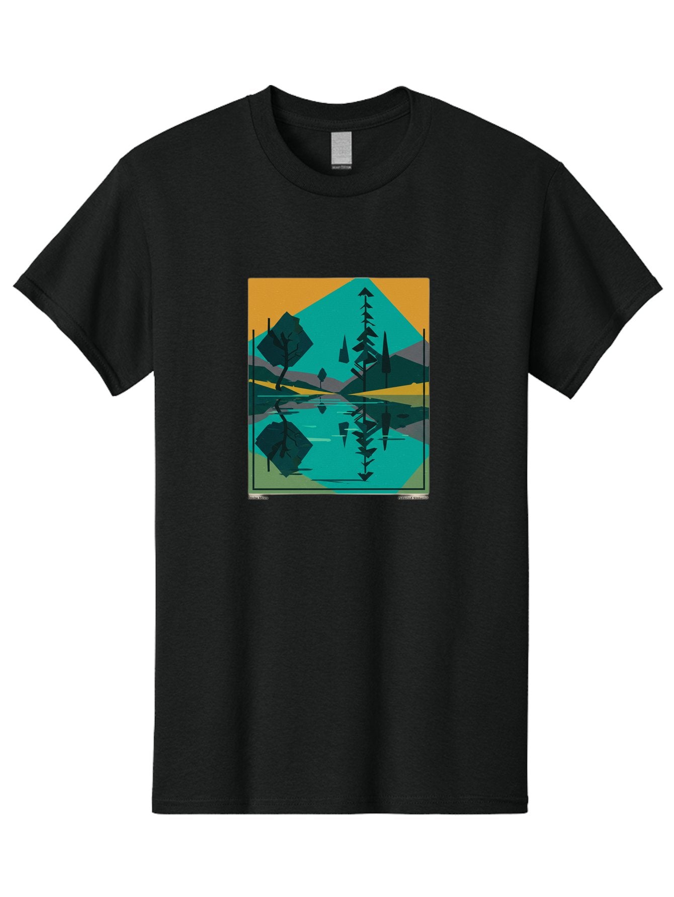 Mountain-Lake-Landscape Men'S Graphic Tee, 100% Cotton, Comfortable Casual Summer Wear, Machine Washable, Vintage Camera, Old Camera, Antique Camera, Black Camera, Classic Photography, Photography Equipment, Nostalgic Device, Film Camera, Bag821 8
