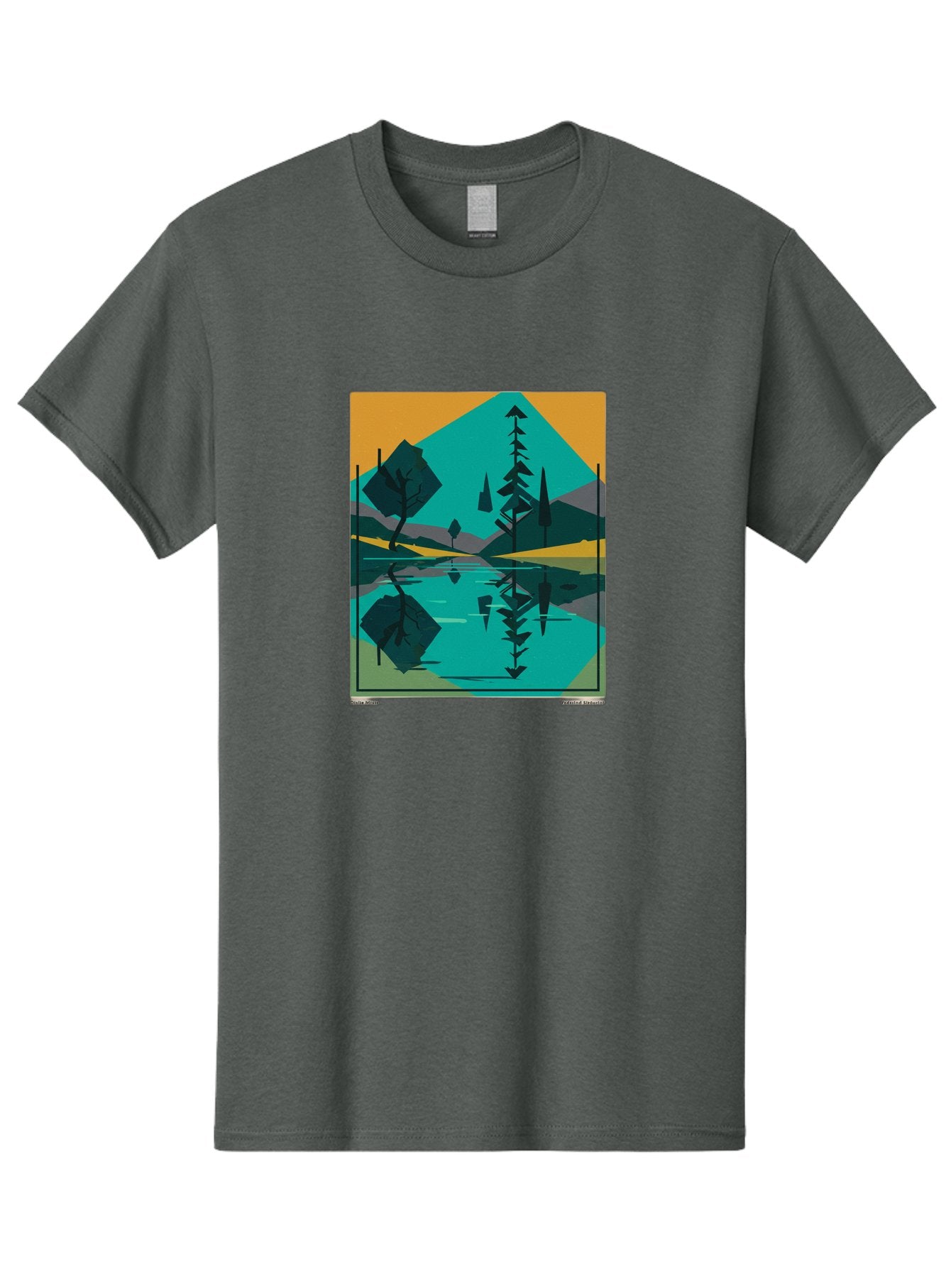 Mountain-Lake-Landscape Men'S Graphic Tee, 100% Cotton, Comfortable Casual Summer Wear, Machine Washable, Vintage Camera, Old Camera, Antique Camera, Black Camera, Classic Photography, Photography Equipment, Nostalgic Device, Film Camera, Bag821 7
