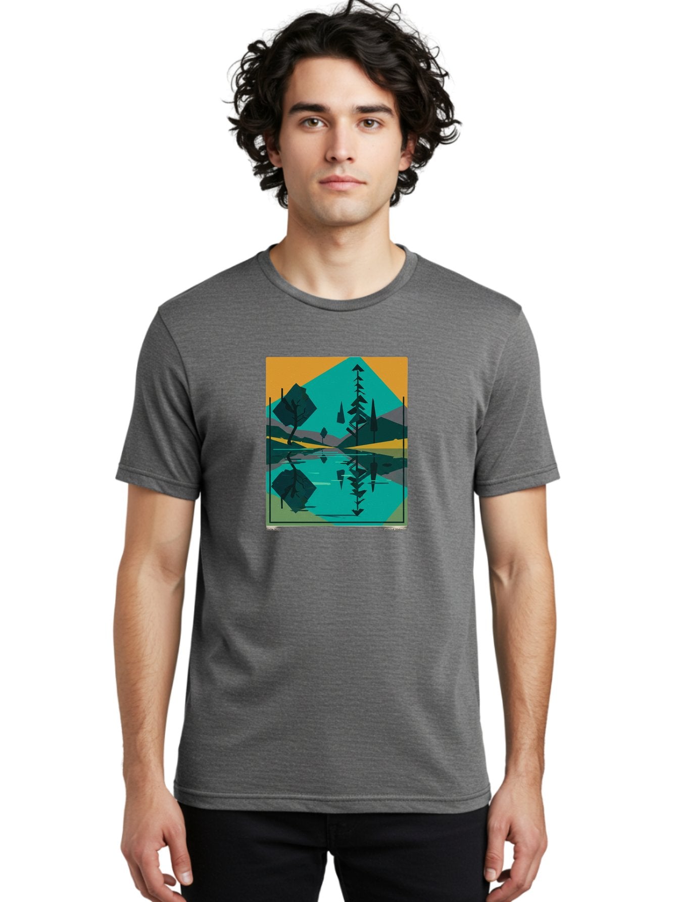 Mountain-Lake-Landscape Men'S Graphic Tee, 100% Cotton, Comfortable Casual Summer Wear, Machine Washable, Vintage Camera, Old Camera, Antique Camera, Black Camera, Classic Photography, Photography Equipment, Nostalgic Device, Film Camera, Bag821 26