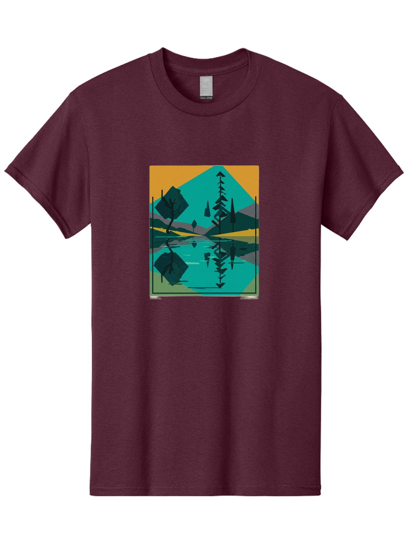 Mountain-Lake-Landscape Men'S Graphic Tee, 100% Cotton, Comfortable Casual Summer Wear, Machine Washable, Vintage Camera, Old Camera, Antique Camera, Black Camera, Classic Photography, Photography Equipment, Nostalgic Device, Film Camera, Bag821
