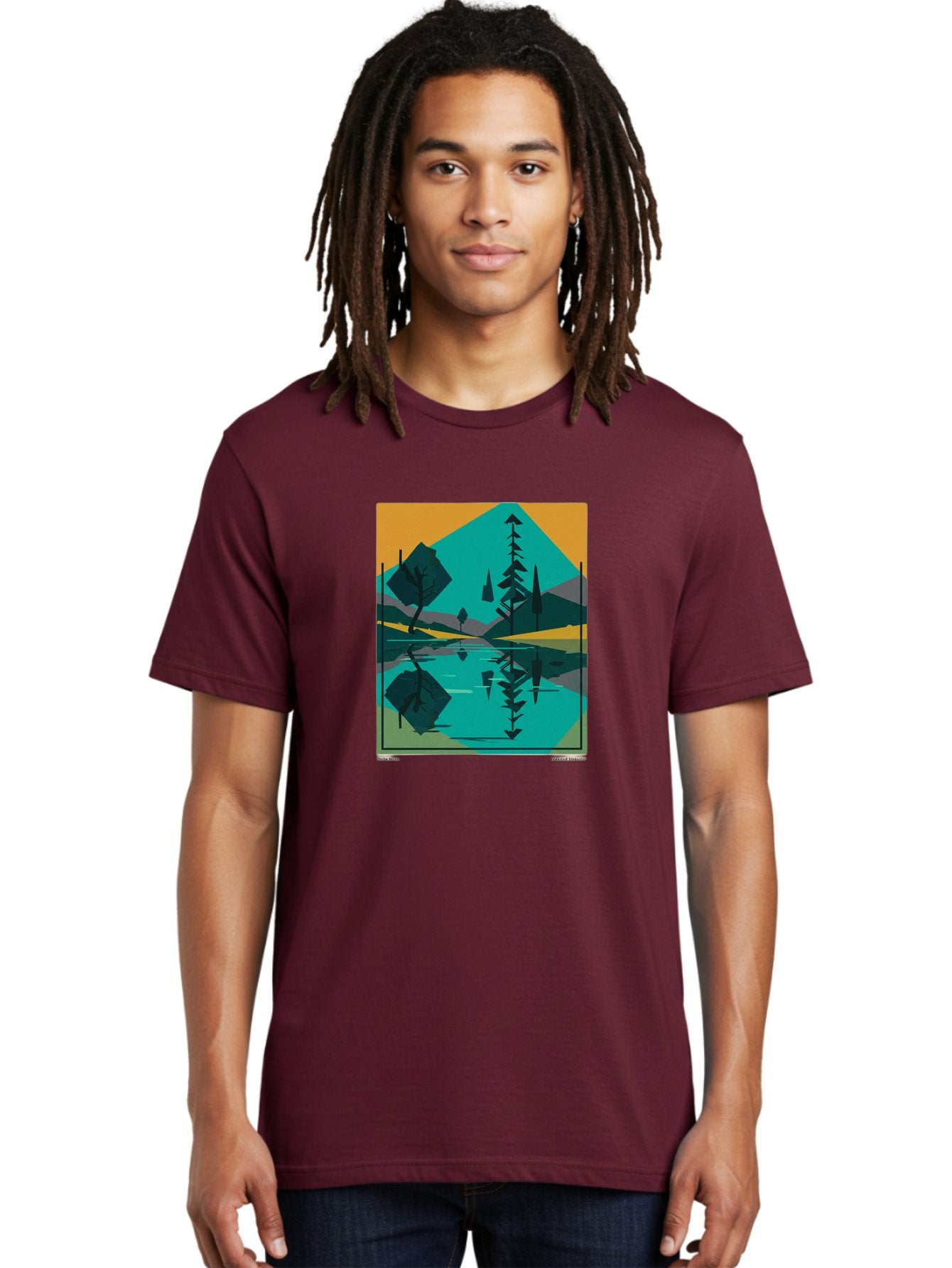 Mountain-Lake-Landscape Men'S Graphic Tee, 100% Cotton, Comfortable Casual Summer Wear, Machine Washable, Vintage Camera, Old Camera, Antique Camera, Black Camera, Classic Photography, Photography Equipment, Nostalgic Device, Film Camera, Bag821 19