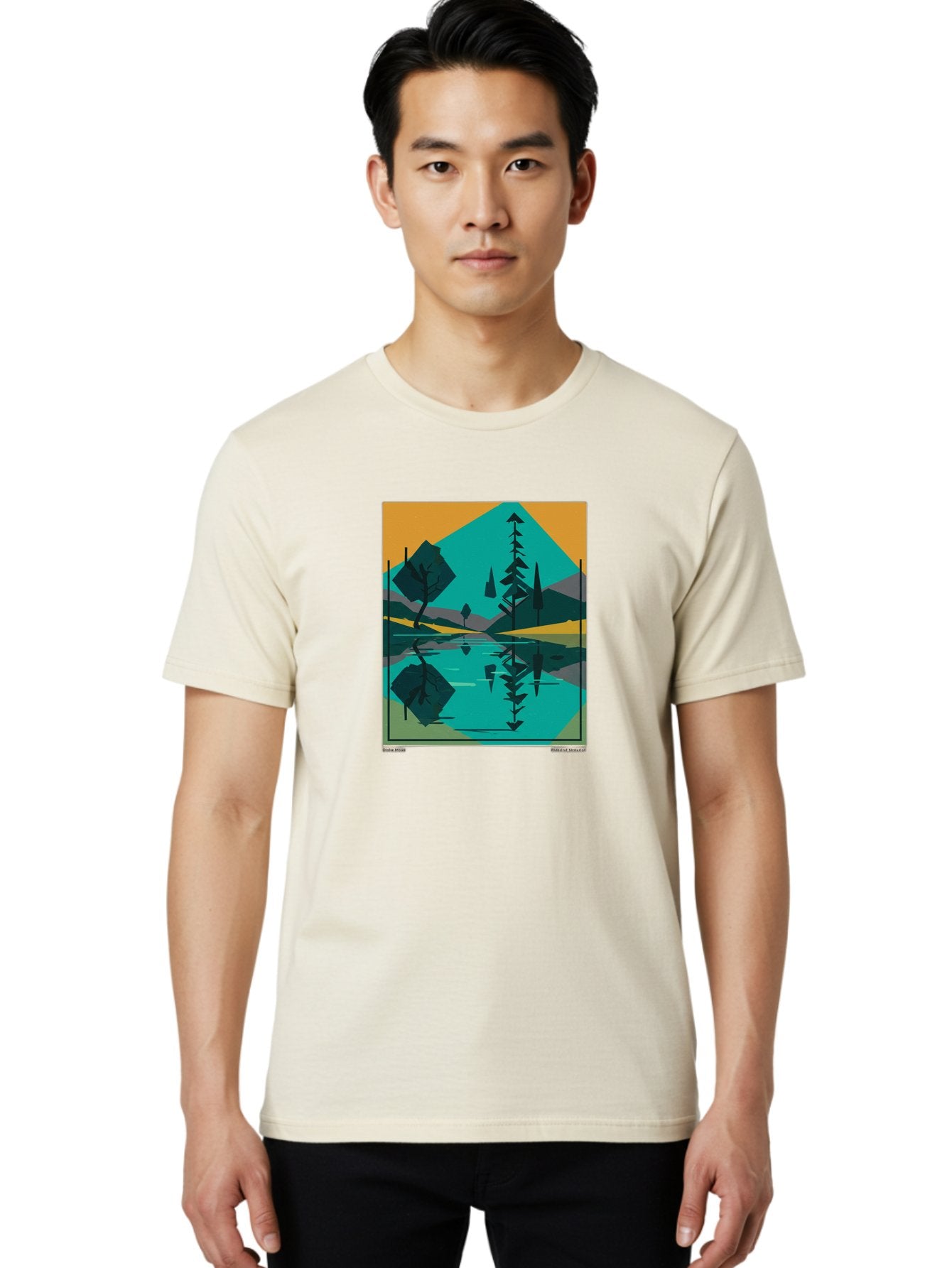 Mountain-Lake-Landscape Men'S Graphic Tee, 100% Cotton, Comfortable Casual Summer Wear, Machine Washable, Vintage Camera, Old Camera, Antique Camera, Black Camera, Classic Photography, Photography Equipment, Nostalgic Device, Film Camera, Bag821 22