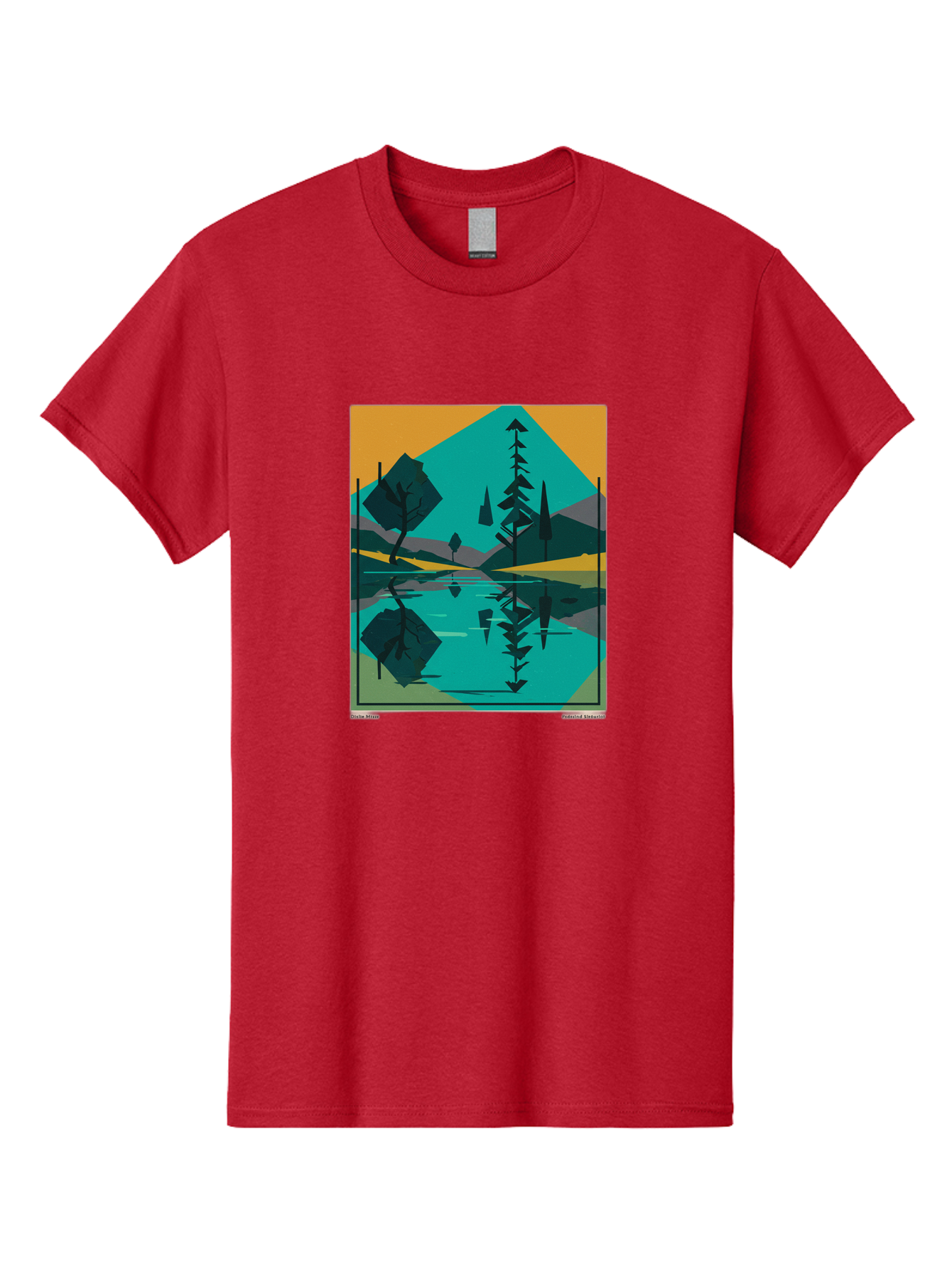 Mountain-Lake-Landscape Men'S Graphic Tee, 100% Cotton, Comfortable Casual Summer Wear, Machine Washable, Vintage Camera, Old Camera, Antique Camera, Black Camera, Classic Photography, Photography Equipment, Nostalgic Device, Film Camera, Bag821