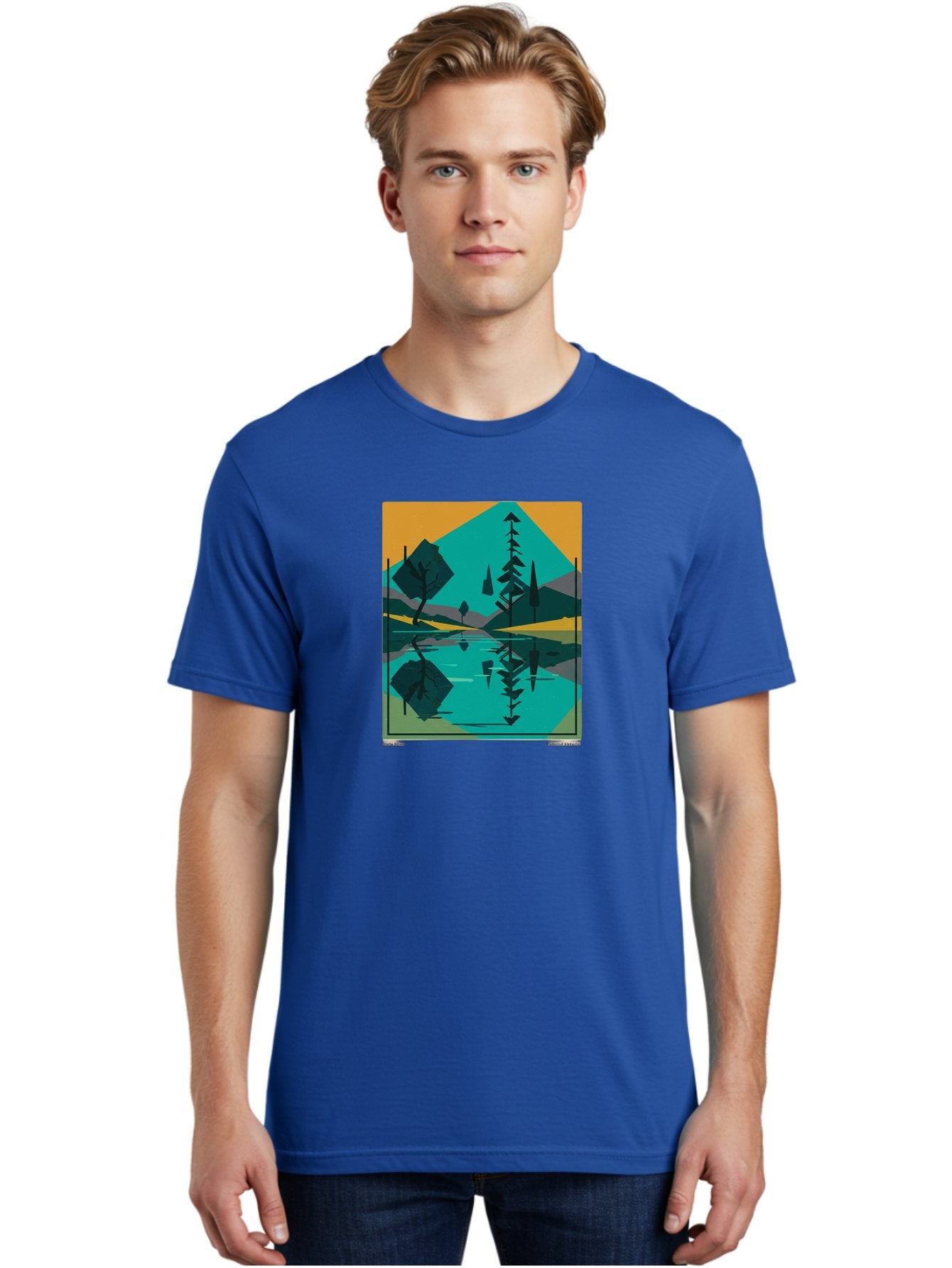Mountain-Lake-Landscape Men'S Graphic Tee, 100% Cotton, Comfortable Casual Summer Wear, Machine Washable, Vintage Camera, Old Camera, Antique Camera, Black Camera, Classic Photography, Photography Equipment, Nostalgic Device, Film Camera, Bag821 27