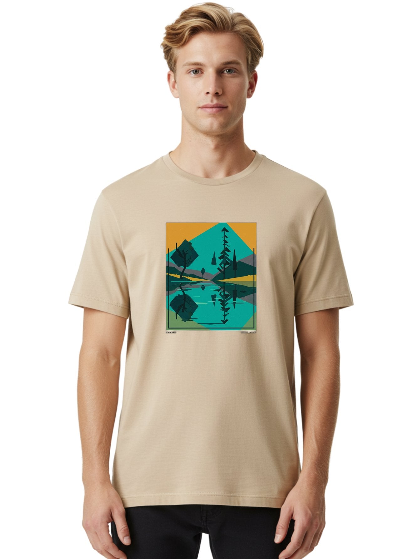 Mountain-Lake-Landscape Men'S Graphic Tee, 100% Cotton, Comfortable Casual Summer Wear, Machine Washable, Vintage Camera, Old Camera, Antique Camera, Black Camera, Classic Photography, Photography Equipment, Nostalgic Device, Film Camera, Bag821 24