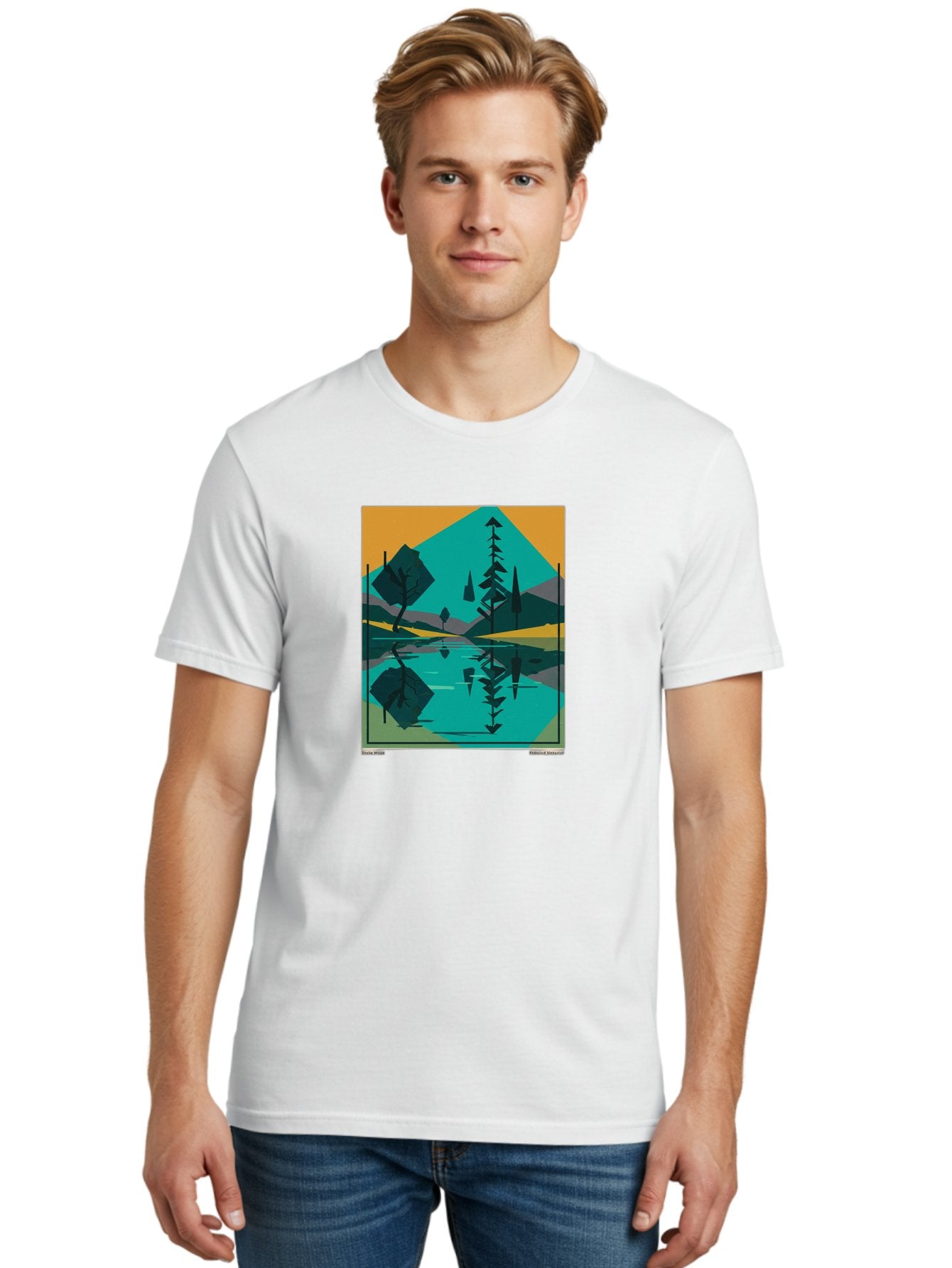 Mountain-Lake-Landscape Men'S Graphic Tee, 100% Cotton, Comfortable Casual Summer Wear, Machine Washable, Vintage Camera, Old Camera, Antique Camera, Black Camera, Classic Photography, Photography Equipment, Nostalgic Device, Film Camera, Bag821 29
