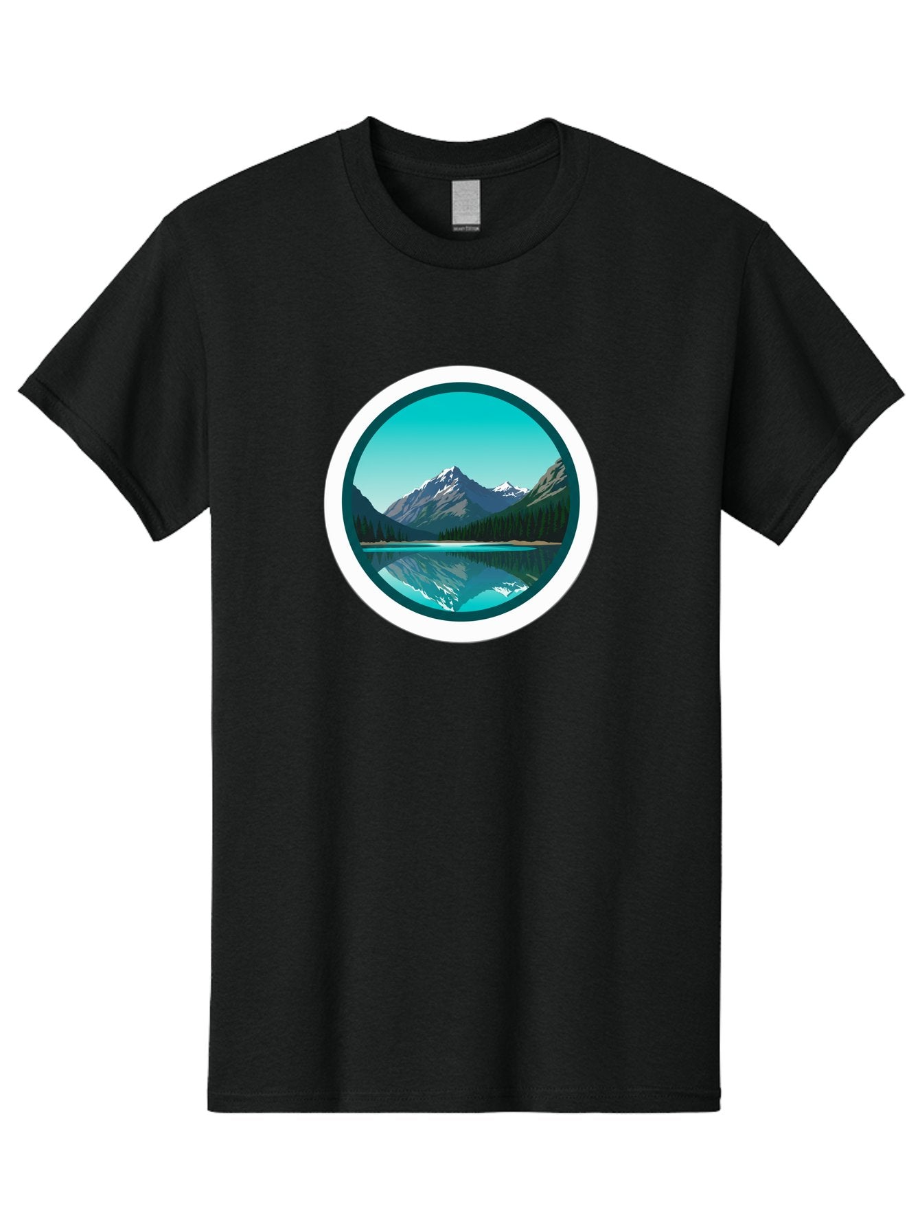 Mountain-Lake-Scene Men'S Graphic Tee, 100% Cotton, Comfortable Casual Summer Wear, Machine Washable, Vintage Camera, Old Camera, Antique Camera, Black Camera, Classic Photography, Photography Equipment, Nostalgic Device, Film Camera, Bag822 9