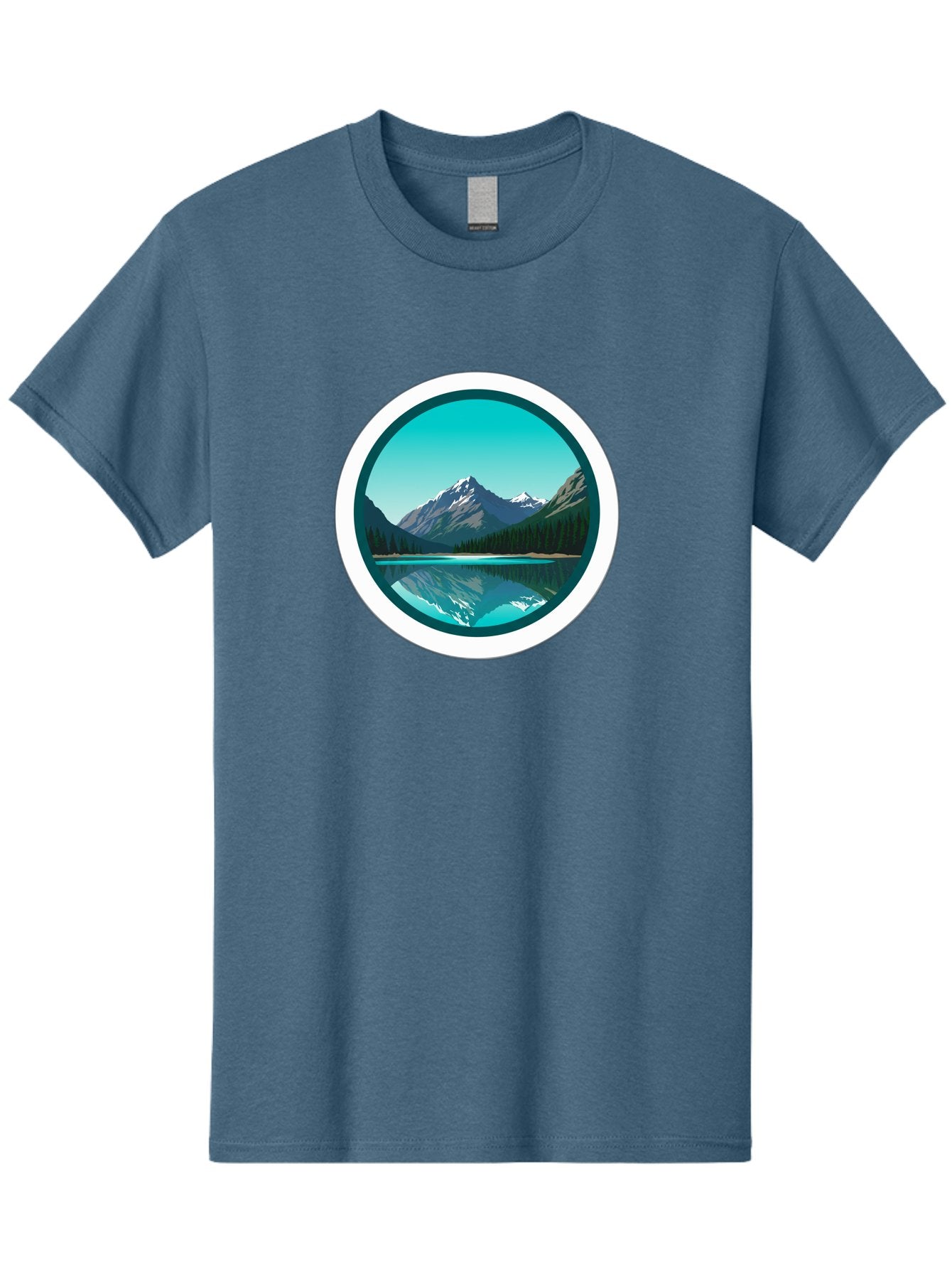 Mountain-Lake-Scene Men'S Graphic Tee, 100% Cotton, Comfortable Casual Summer Wear, Machine Washable, Vintage Camera, Old Camera, Antique Camera, Black Camera, Classic Photography, Photography Equipment, Nostalgic Device, Film Camera, Bag822 3