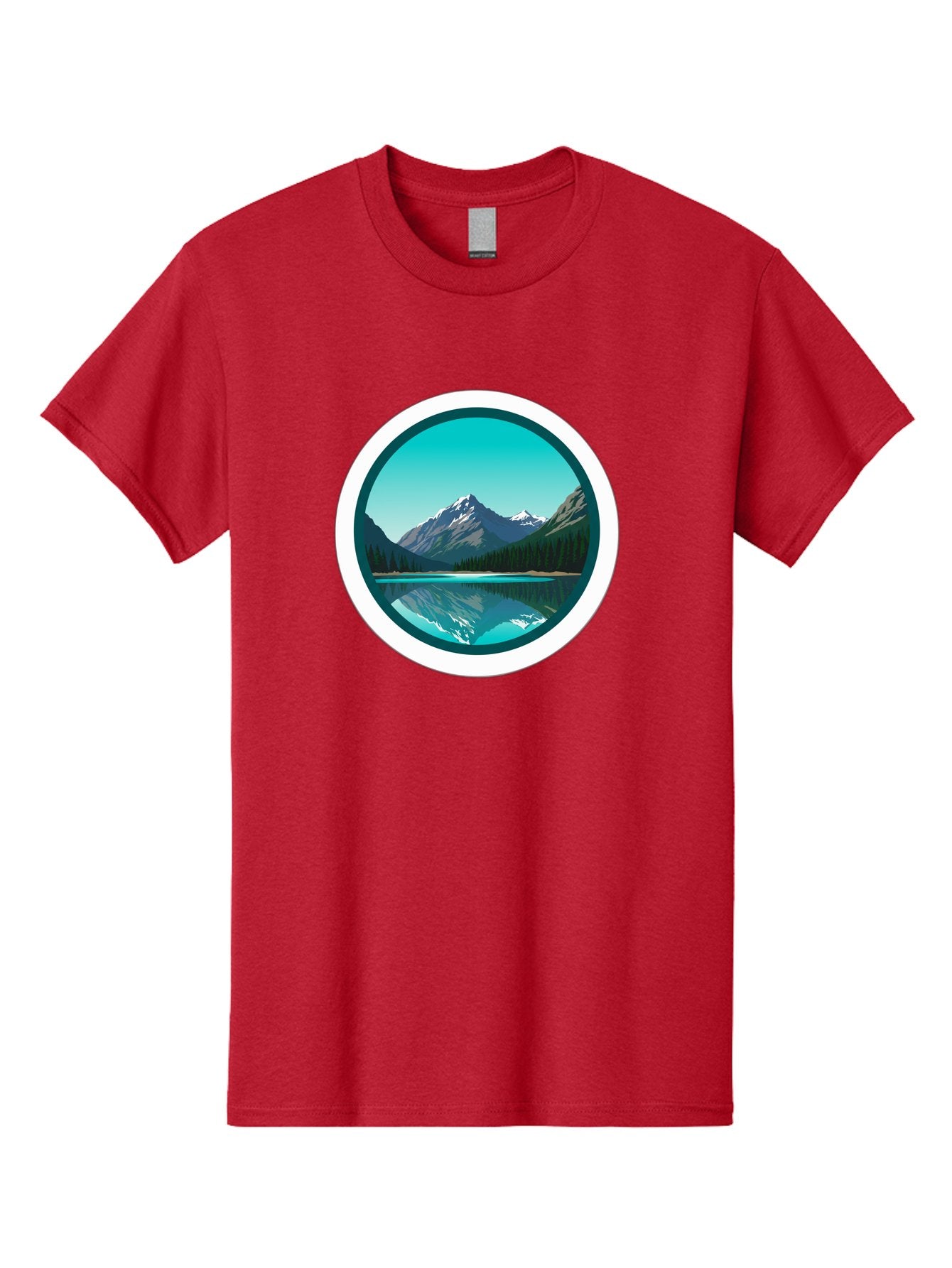 Mountain-Lake-Scene Men'S Graphic Tee, 100% Cotton, Comfortable Casual Summer Wear, Machine Washable, Vintage Camera, Old Camera, Antique Camera, Black Camera, Classic Photography, Photography Equipment, Nostalgic Device, Film Camera, Bag822 7