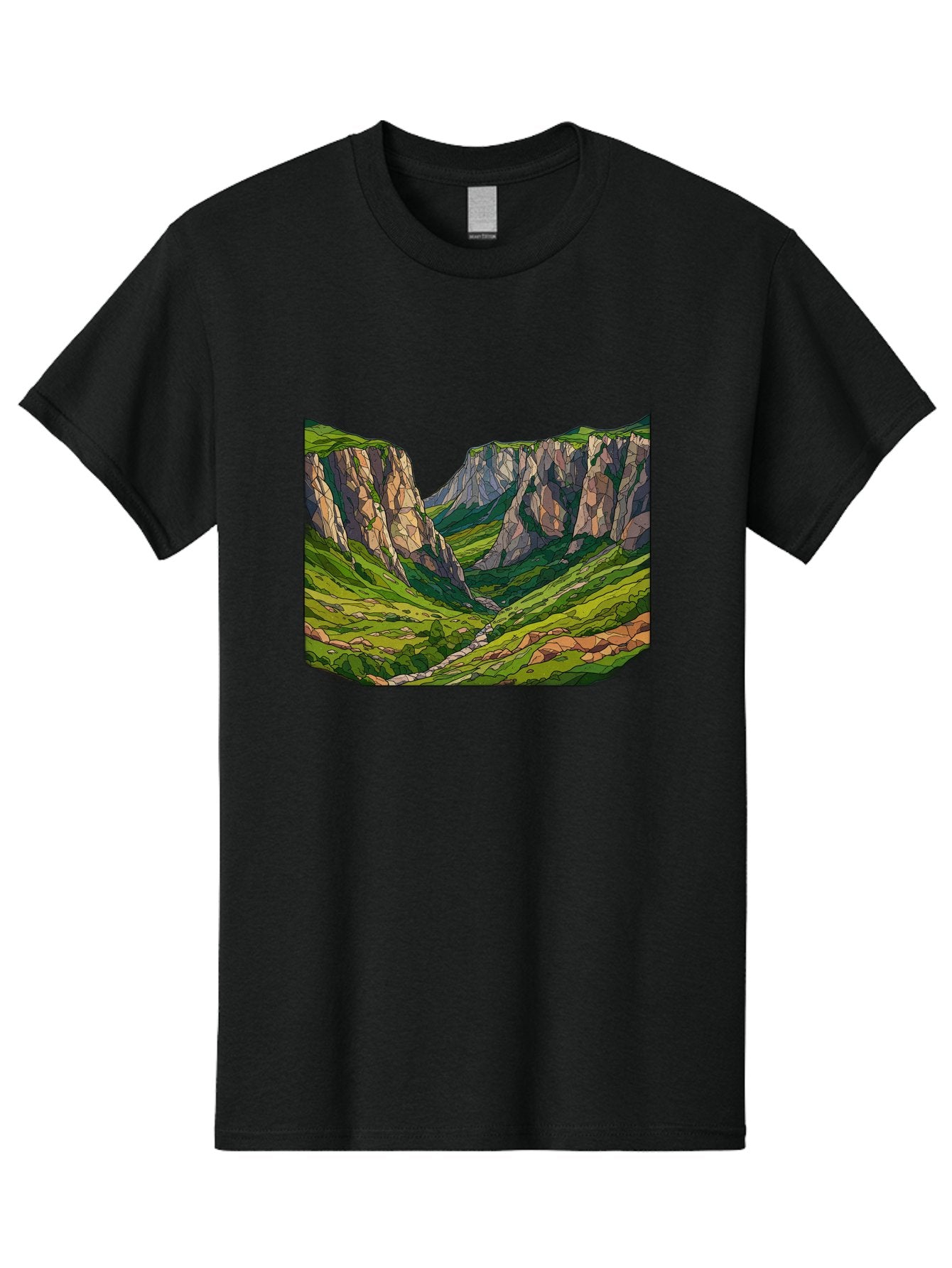 Mountain-Landscape-1 Men'S Graphic Tee, 100% Cotton, Comfortable Casual Summer Wear, Machine Washable, Vintage Camera, Old Camera, Antique Camera, Black Camera, Classic Photography, Photography Equipment, Nostalgic Device, Film Camera, Bag824 5