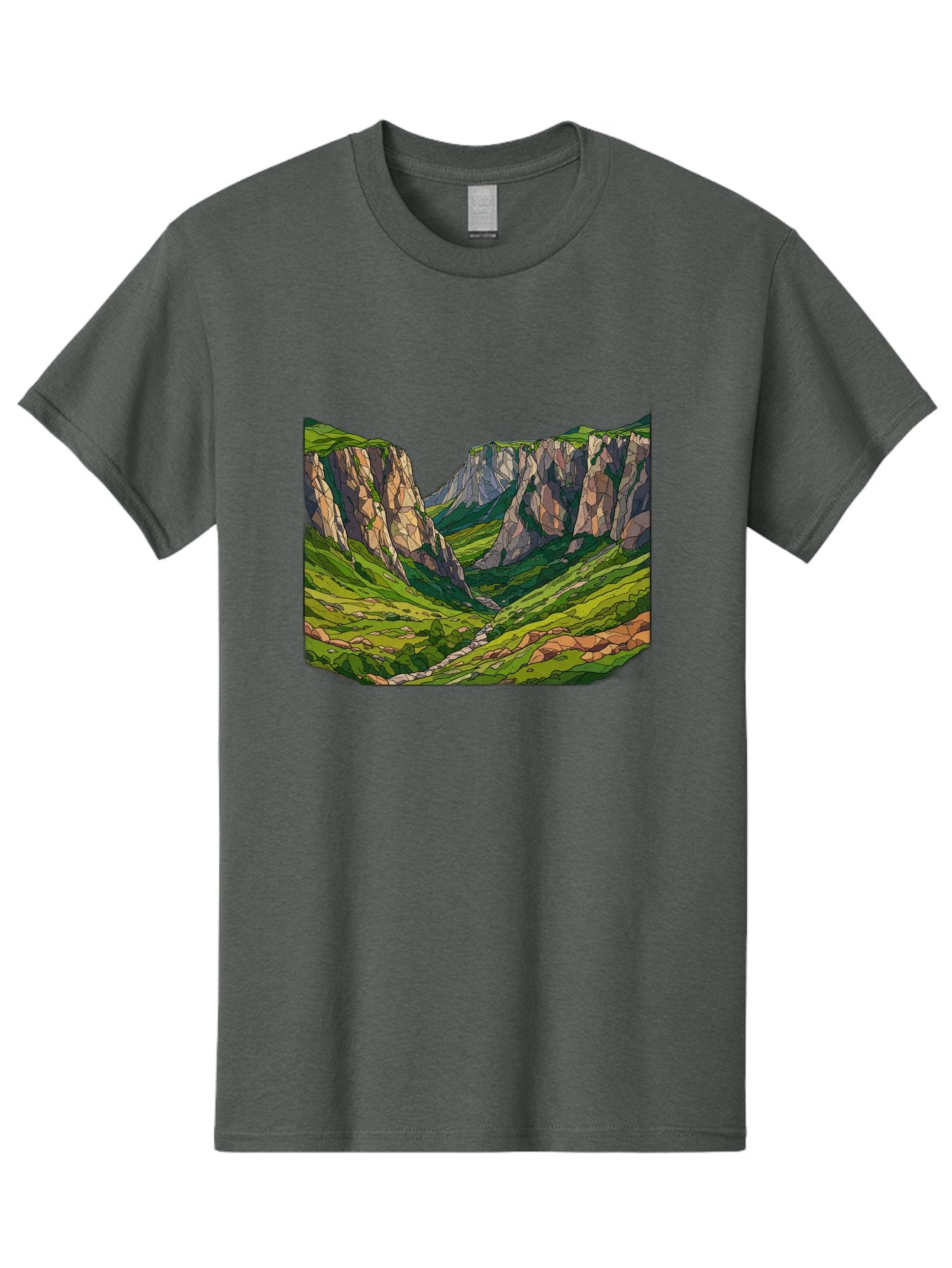 Mountain-Landscape-1 Men'S Graphic Tee, 100% Cotton, Comfortable Casual Summer Wear, Machine Washable, Vintage Camera, Old Camera, Antique Camera, Black Camera, Classic Photography, Photography Equipment, Nostalgic Device, Film Camera, Bag824