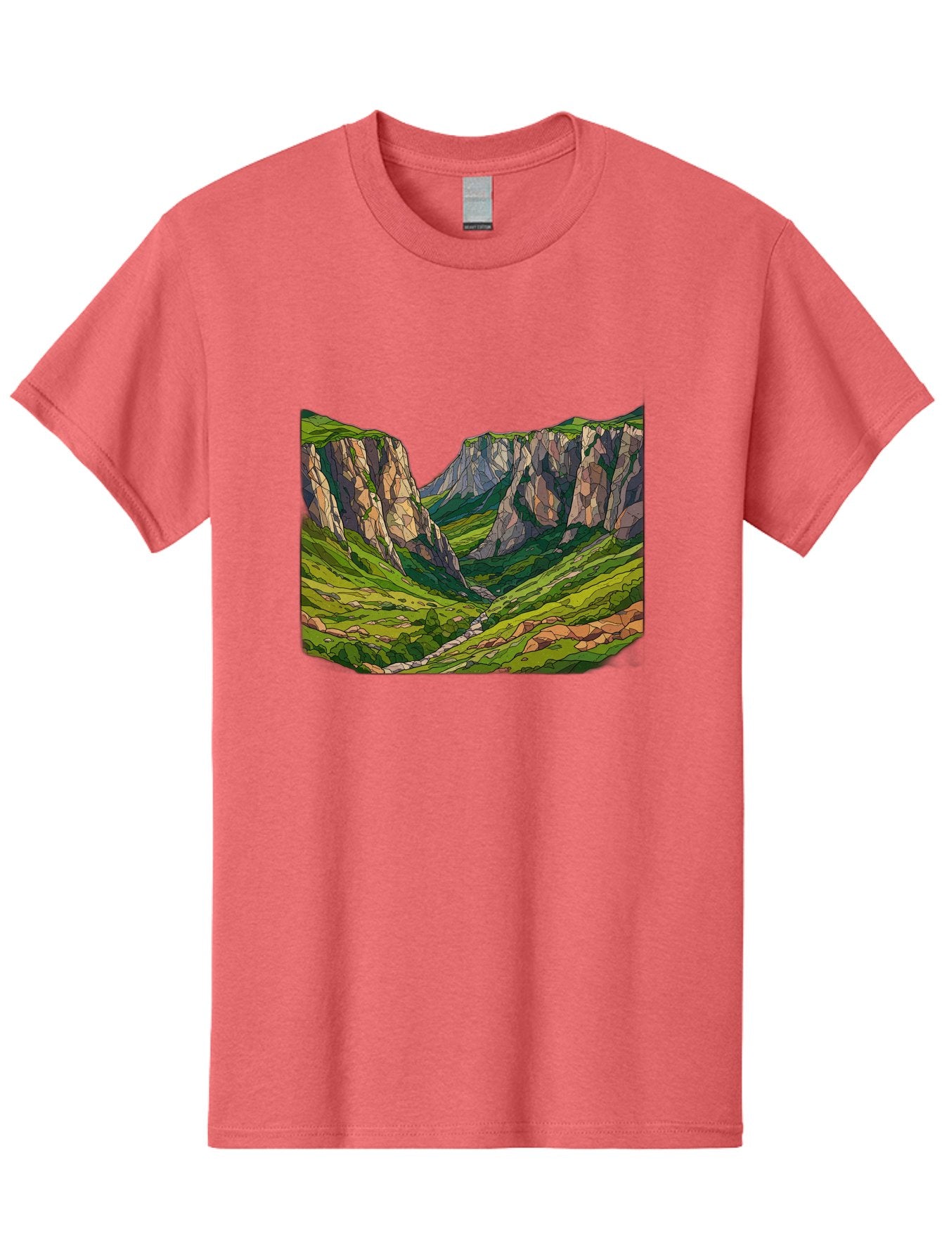 Mountain-Landscape-1 Men'S Graphic Tee, 100% Cotton, Comfortable Casual Summer Wear, Machine Washable, Vintage Camera, Old Camera, Antique Camera, Black Camera, Classic Photography, Photography Equipment, Nostalgic Device, Film Camera, Bag824 9