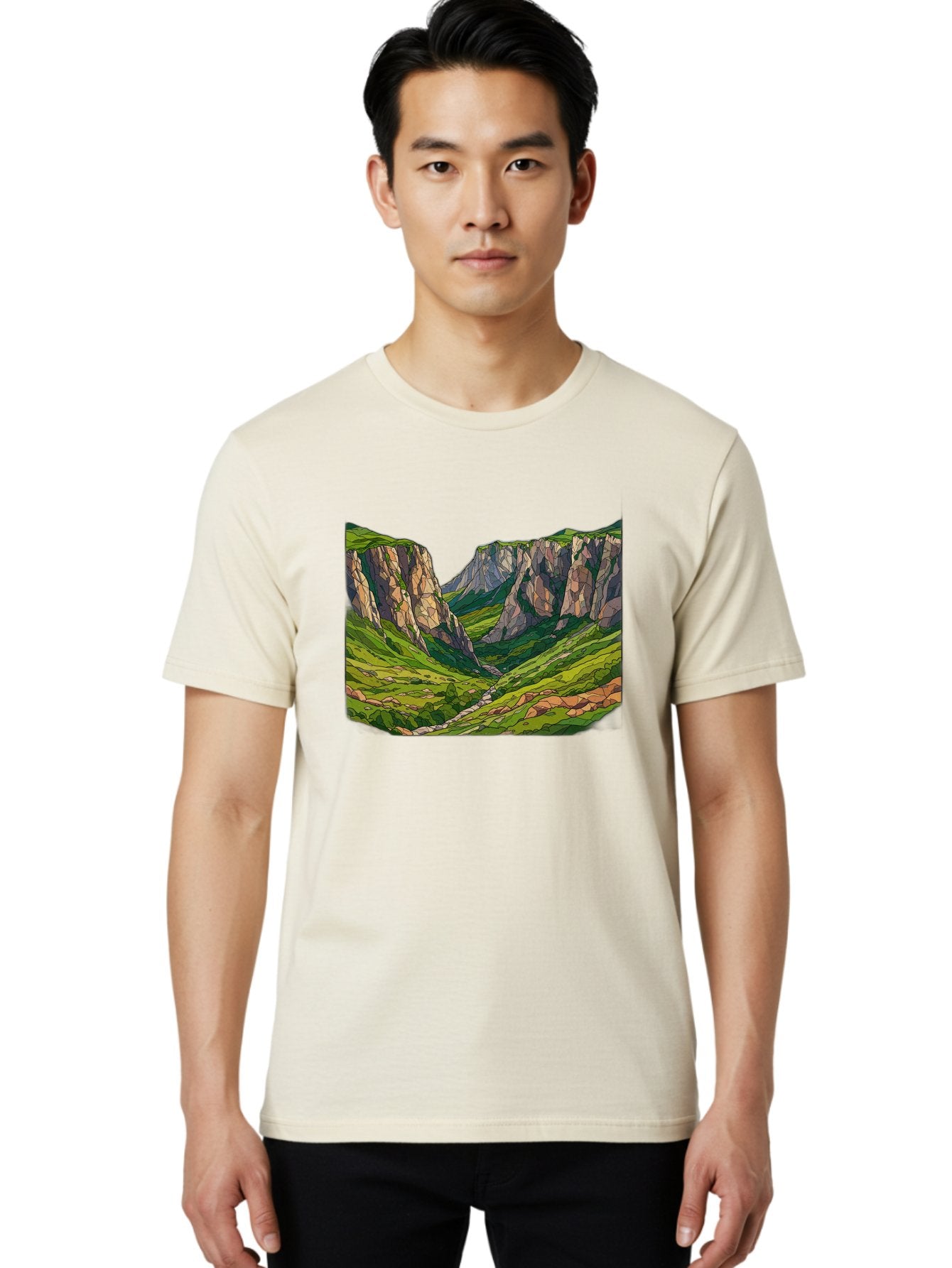 Mountain-Landscape-1 Men'S Graphic Tee, 100% Cotton, Comfortable Casual Summer Wear, Machine Washable, Vintage Camera, Old Camera, Antique Camera, Black Camera, Classic Photography, Photography Equipment, Nostalgic Device, Film Camera, Bag824 20