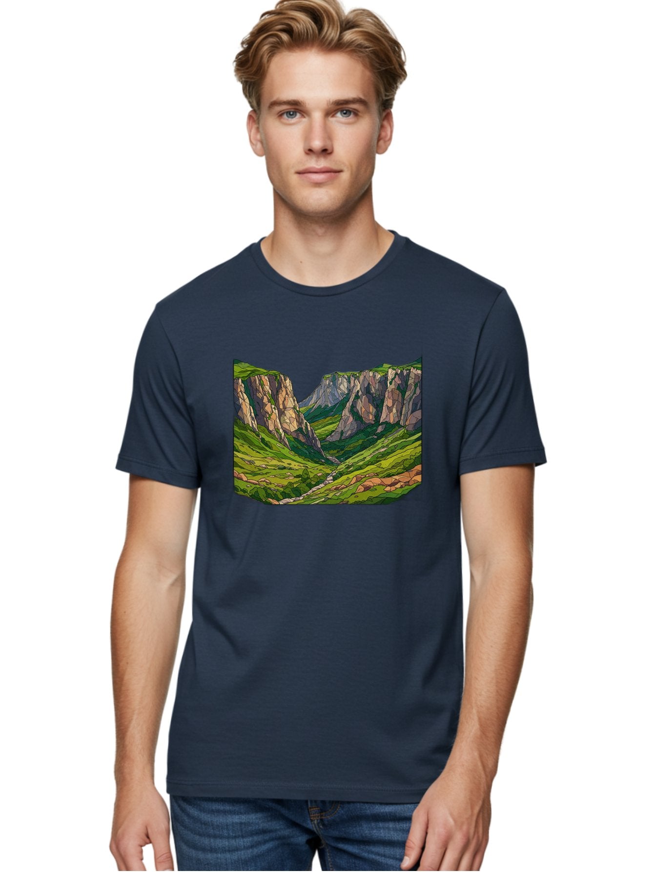 Mountain-Landscape-1 Men'S Graphic Tee, 100% Cotton, Comfortable Casual Summer Wear, Machine Washable, Vintage Camera, Old Camera, Antique Camera, Black Camera, Classic Photography, Photography Equipment, Nostalgic Device, Film Camera, Bag824 28