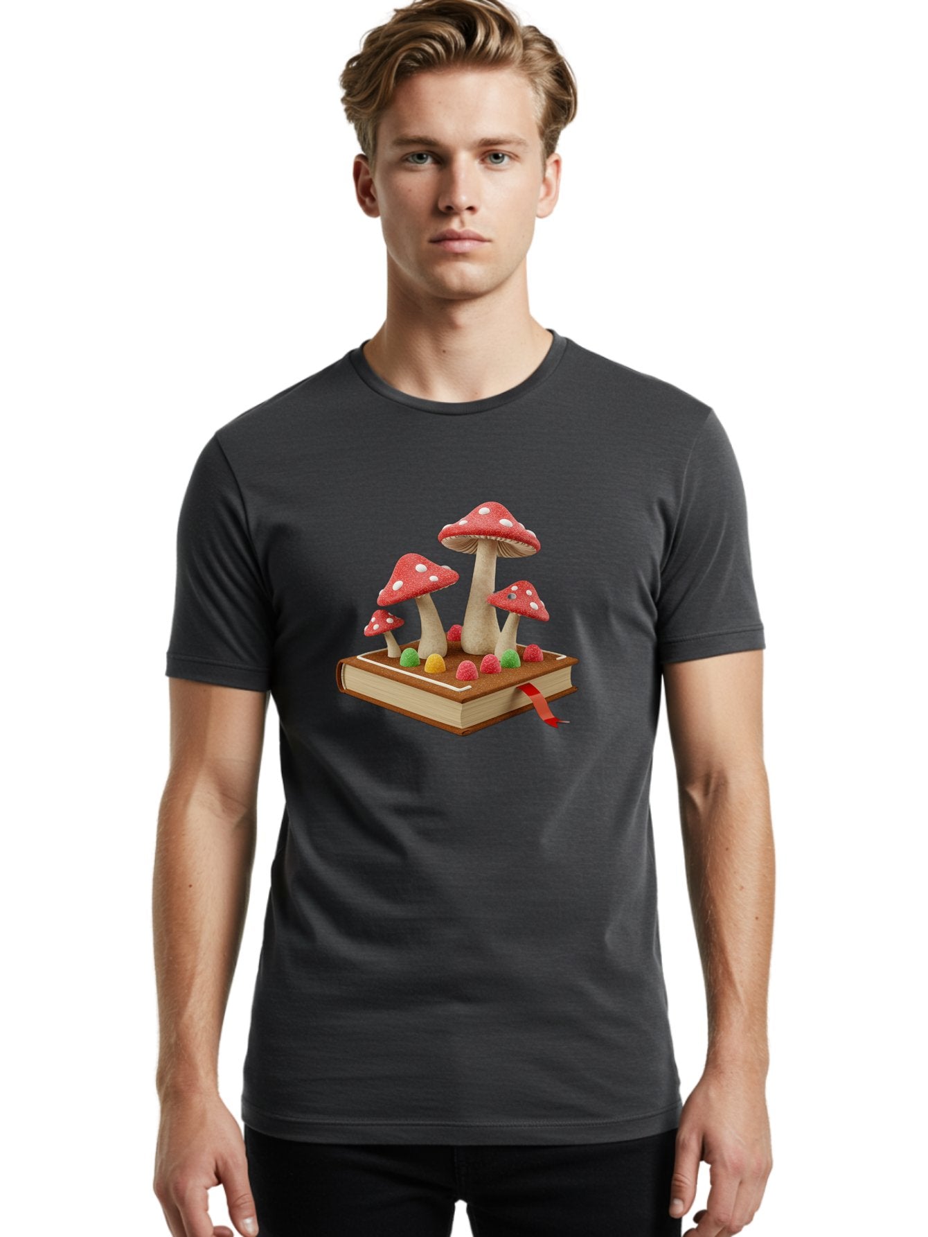 Mushroom-Book-1 Men'S Graphic Tee, 100% Cotton, Comfortable Casual Summer Wear, Machine Washable, Vintage Camera, Old Camera, Antique Camera, Black Camera, Classic Photography, Photography Equipment, Nostalgic Device, Film Camera, Camera Art Bag833 18