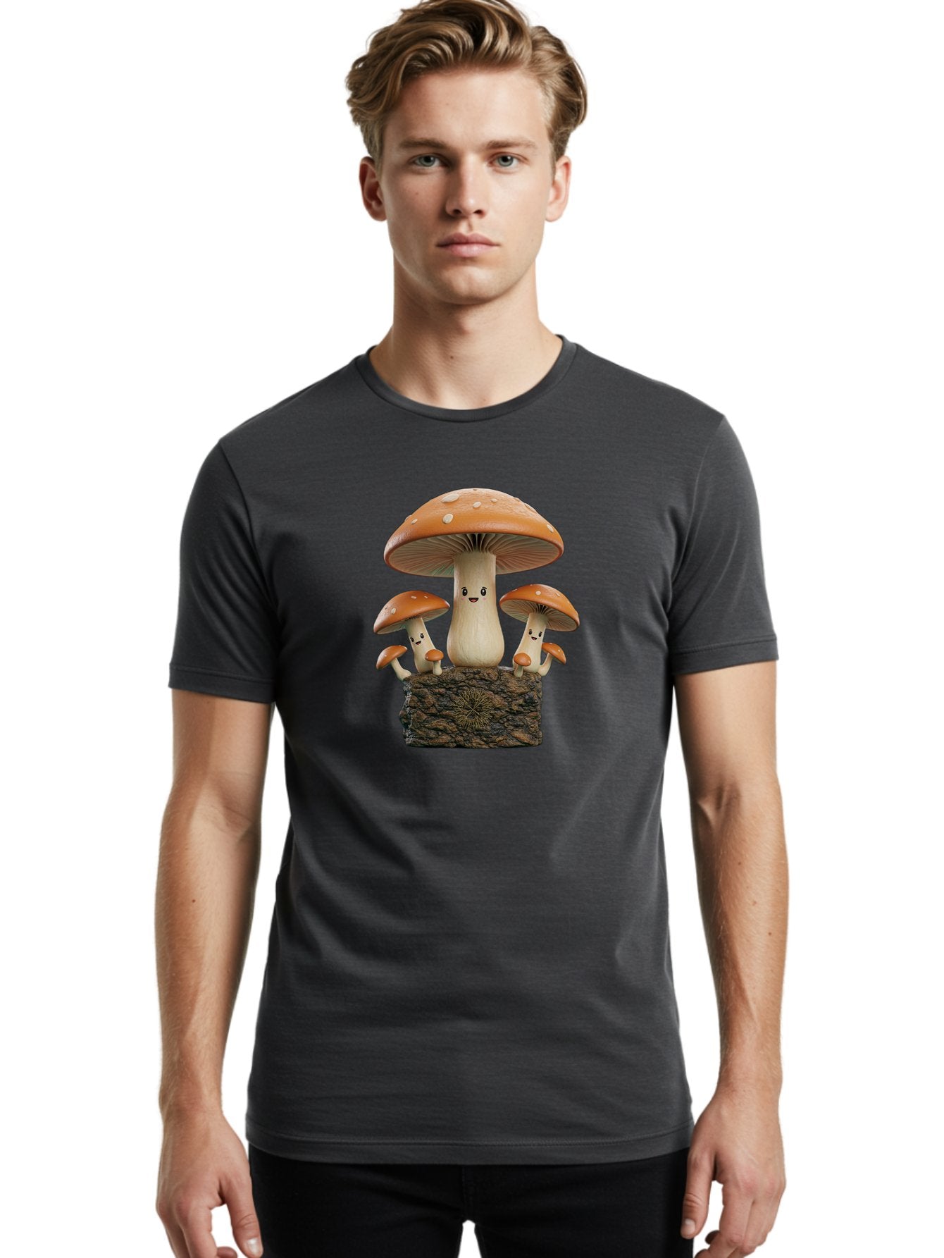 Mushroom-Family Men'S Graphic Tee, 100% Cotton, Comfortable Casual Summer Wear, Machine Washable, Vintage Camera, Old Camera, Antique Camera, Black Camera, Classic Photography, Photography Equipment, Nostalgic Device, Film Camera, Camera Art Bag838 26