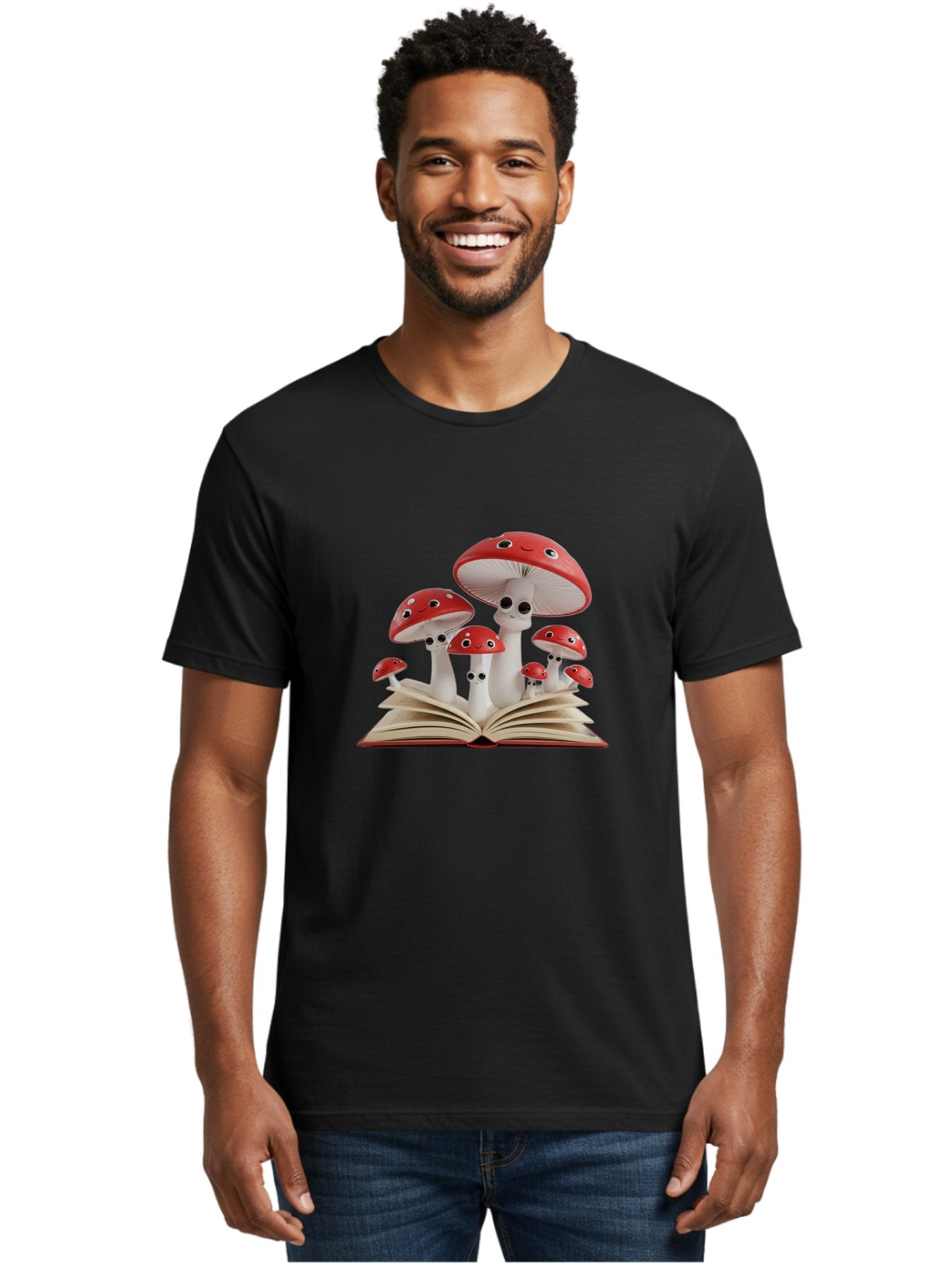 Mushrooms-Emerging-From-Book Men'S Graphic Tee, 100% Cotton, Comfortable Casual Summer Wear, Machine Washable, Vintage Camera, Old Camera, Antique Camera, Black Camera, Classic Photography, Photography Equipment, Nostalgic Device, Film Camera, Bag843 27