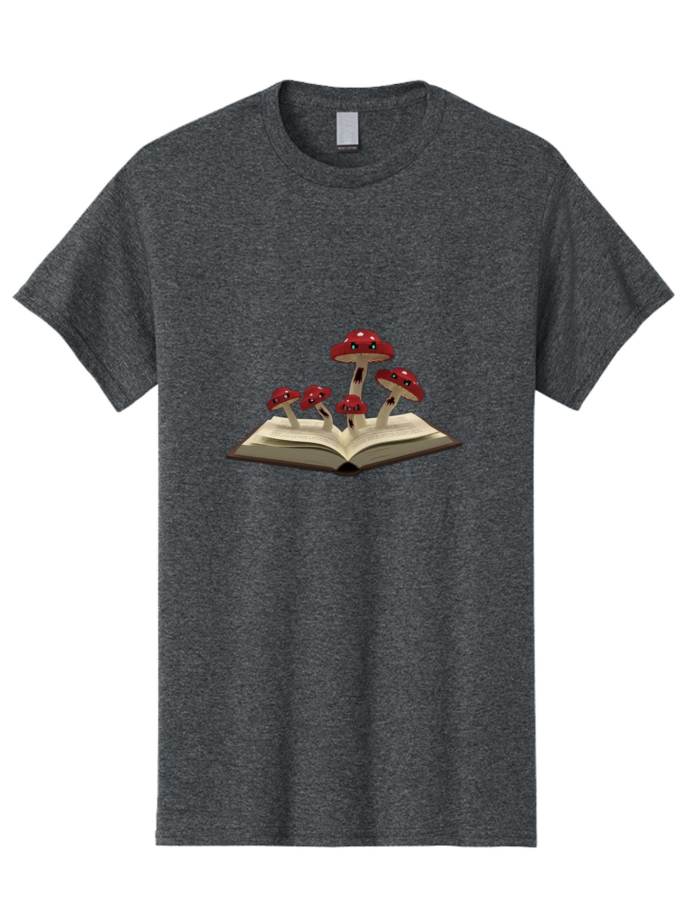 Mushrooms-Growing-From-Book Men'S Graphic Tee, 100% Cotton, Comfortable Casual Summer Wear, Machine Washable, Vintage Camera, Old Camera, Antique Camera, Black Camera, Classic Photography, Photography Equipment, Nostalgic Device, Film Camera, Bag844